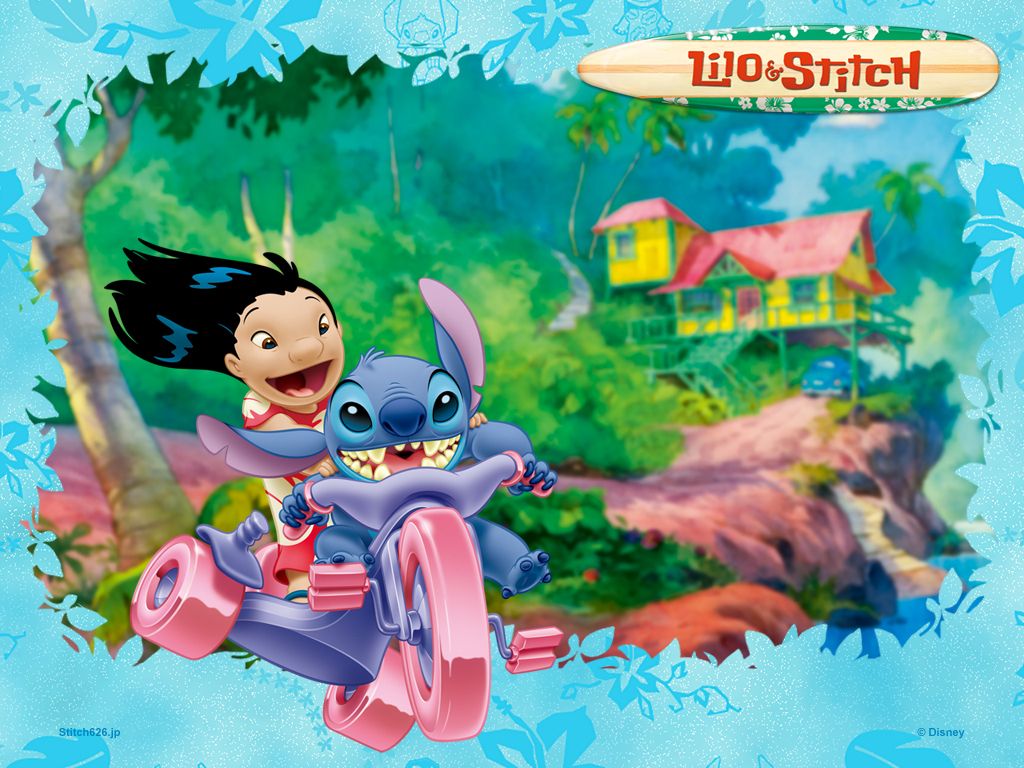 Lilo e Stitch triciclo giardino, 1024x768 HD, Desktop
