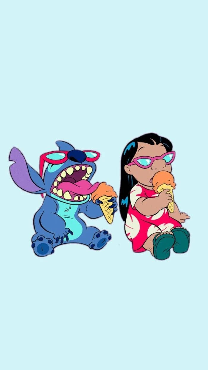 Stitch e Lilo mangiano gelato, 700x1244 Full HD Verticale, Samsung Galaxy