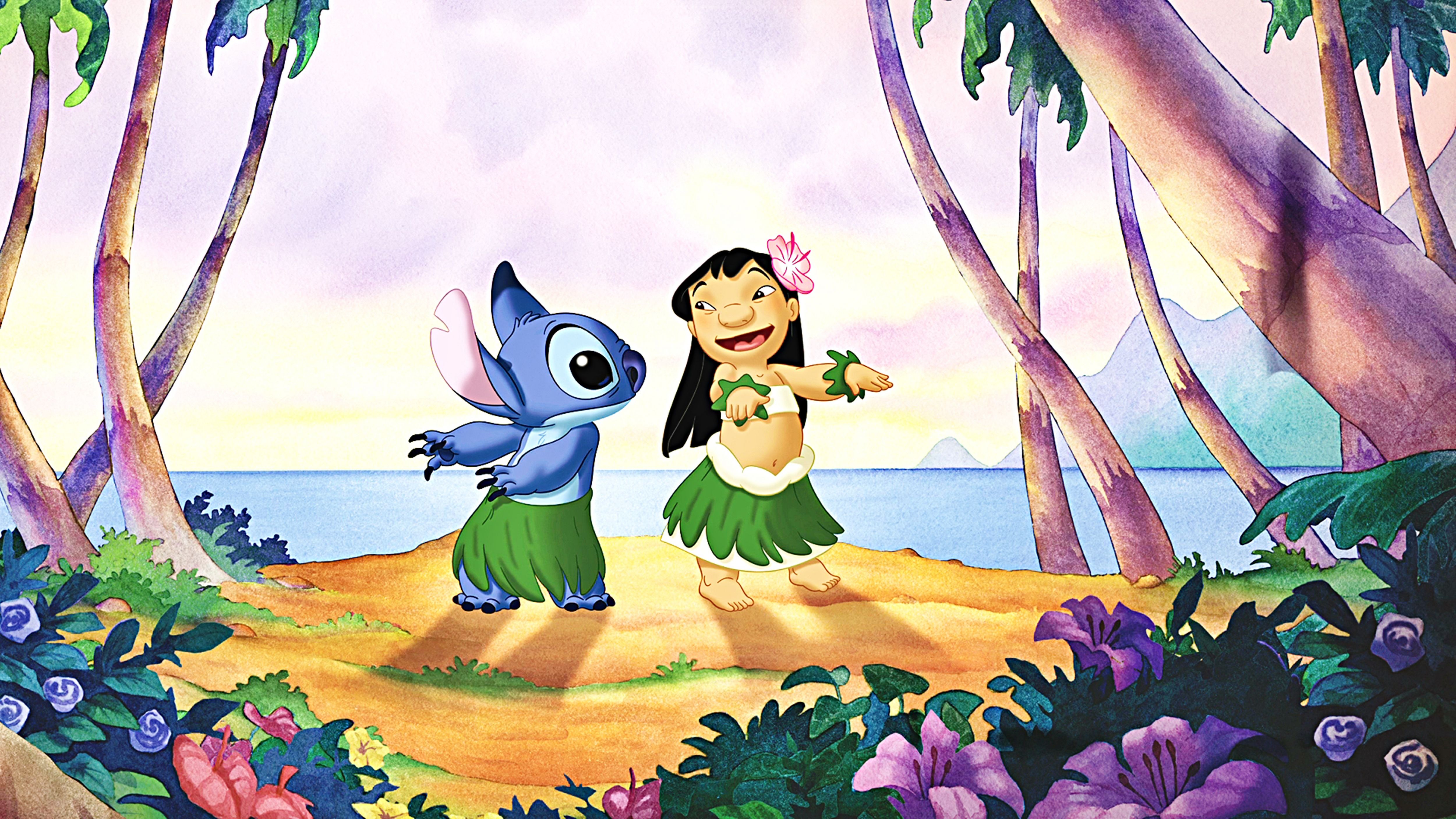 Lilo e Stitch hula foresta mare, 5000x2813 Ultra HD, 4K TV