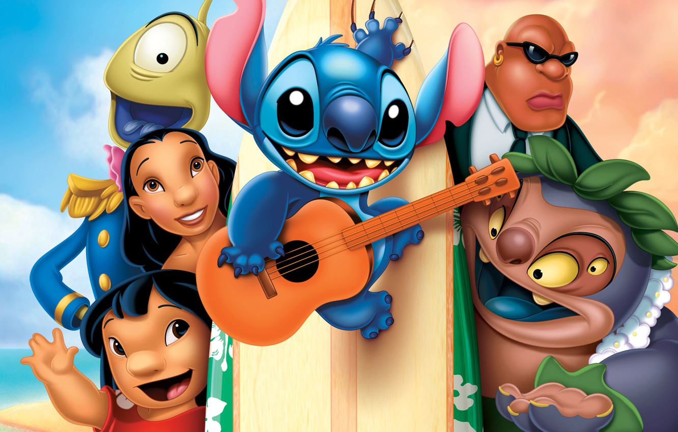 Stitch chitarra personaggi Lilo e Stitch, 1332x850 HD, Desktop