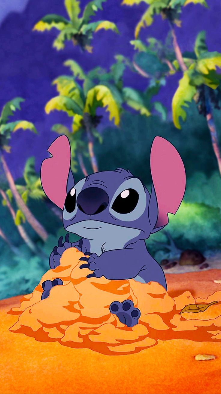 Stitch seduto palme sabbia, Lilo & Stitch, 736x1308 Full HD Verticale, Smartphone