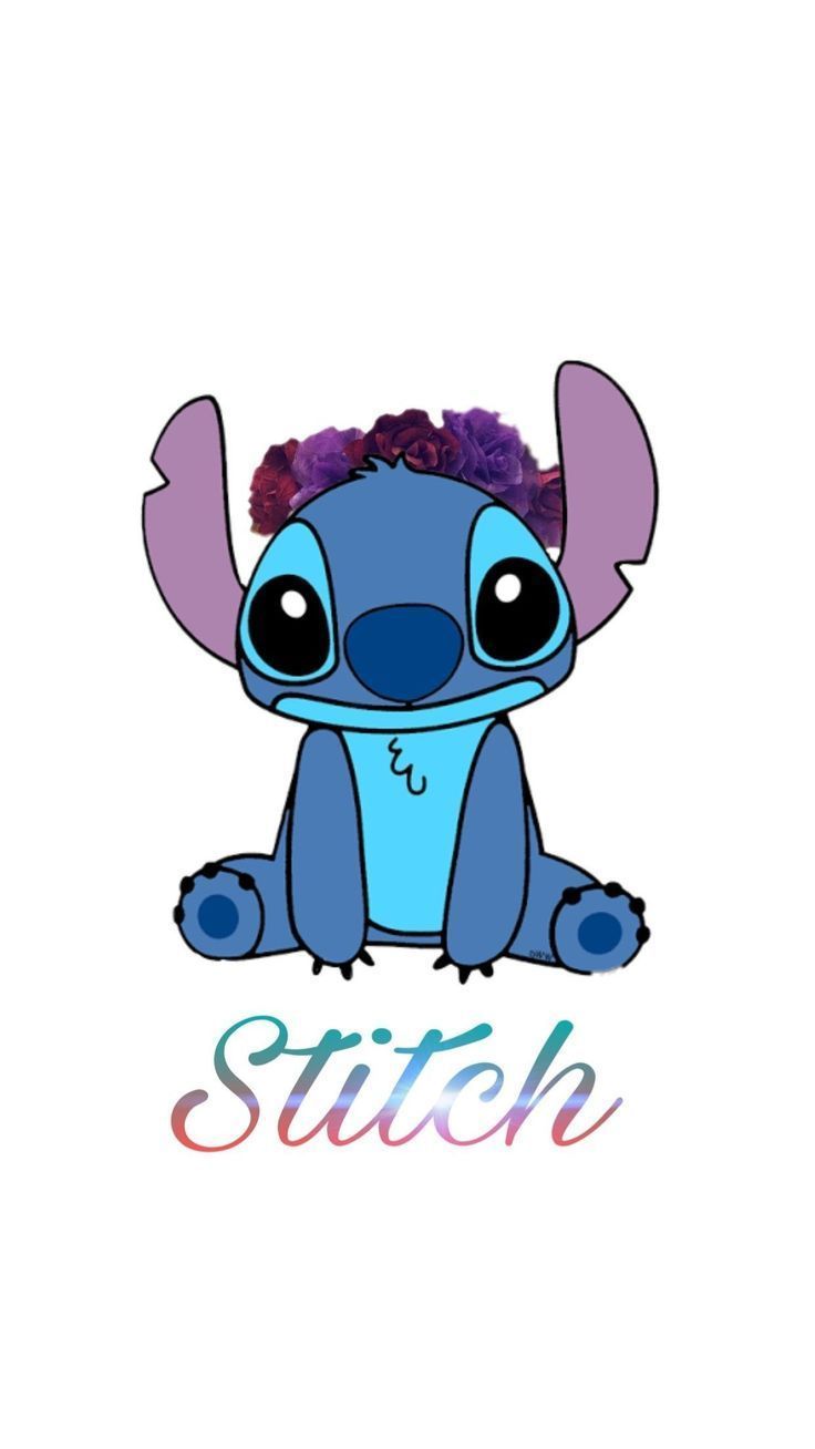 Stitch fiori su sfondo bianco, 736x1308 Full HD Verticale, Smartphone