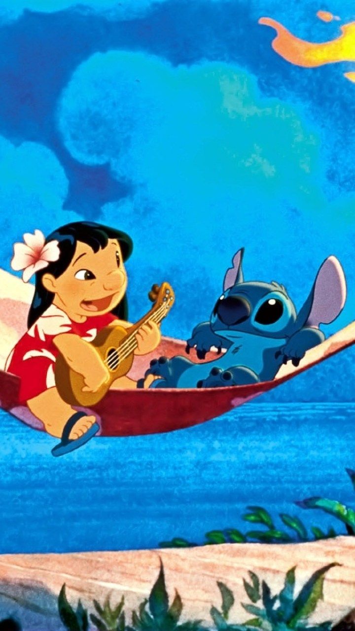 Lilo suona ukulele Stitch amaca, 720x1280 Verticale, POCO