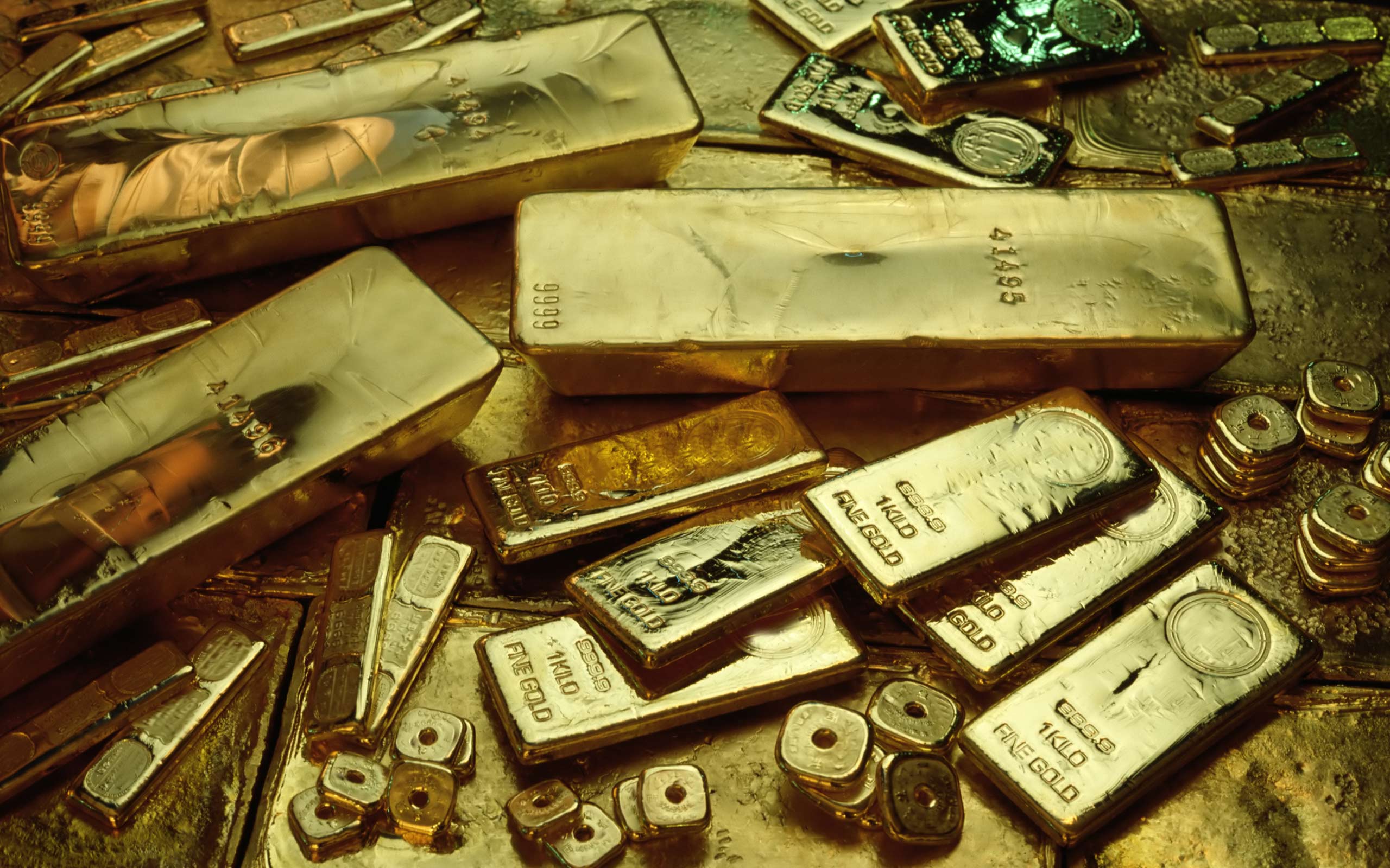 Lingotti oro, monete e dollari, 1280x951 720p, PC
