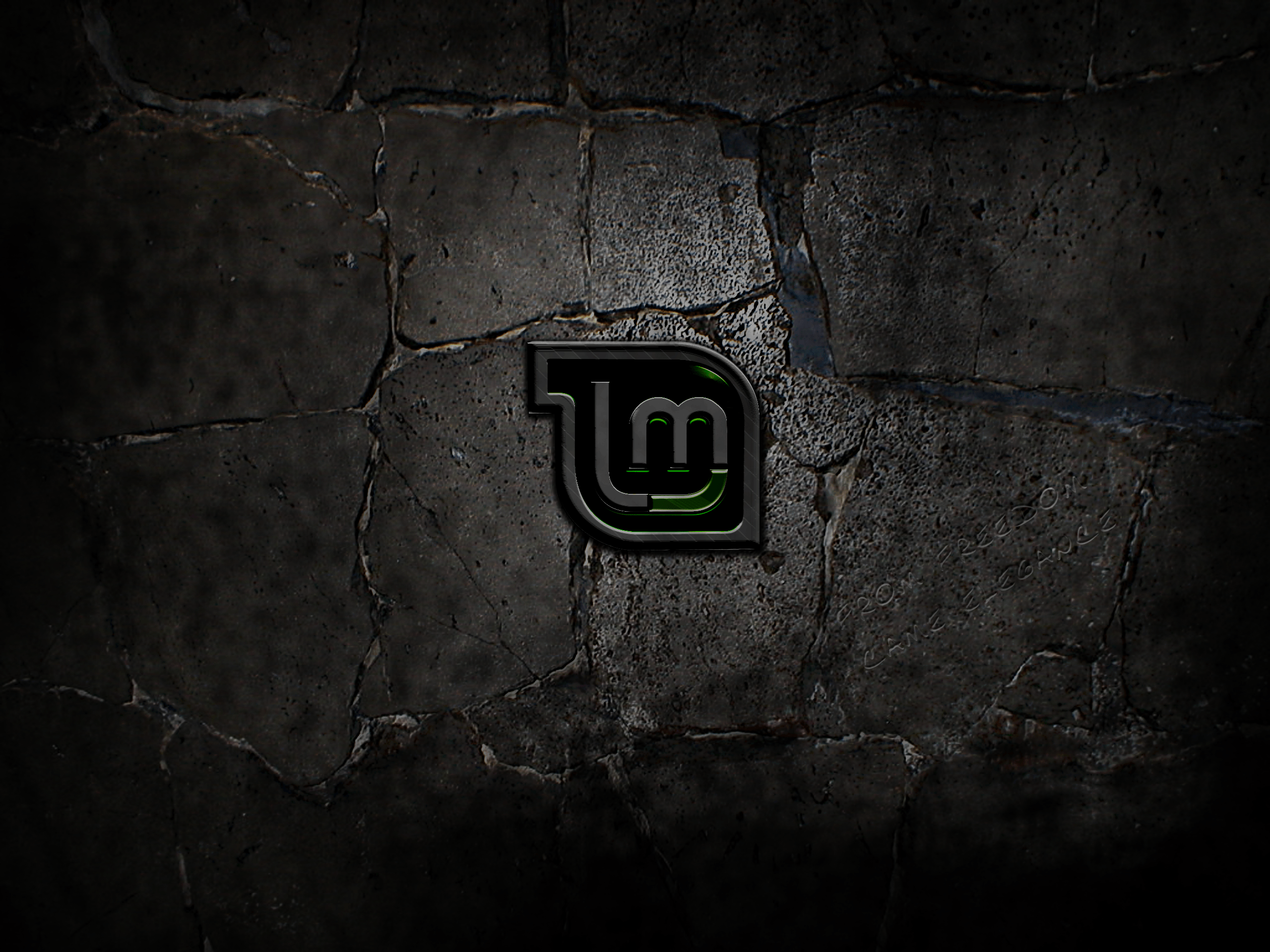 Logo Linux Mint su pietra scura, 2560x1920 WQXGA, Desktop