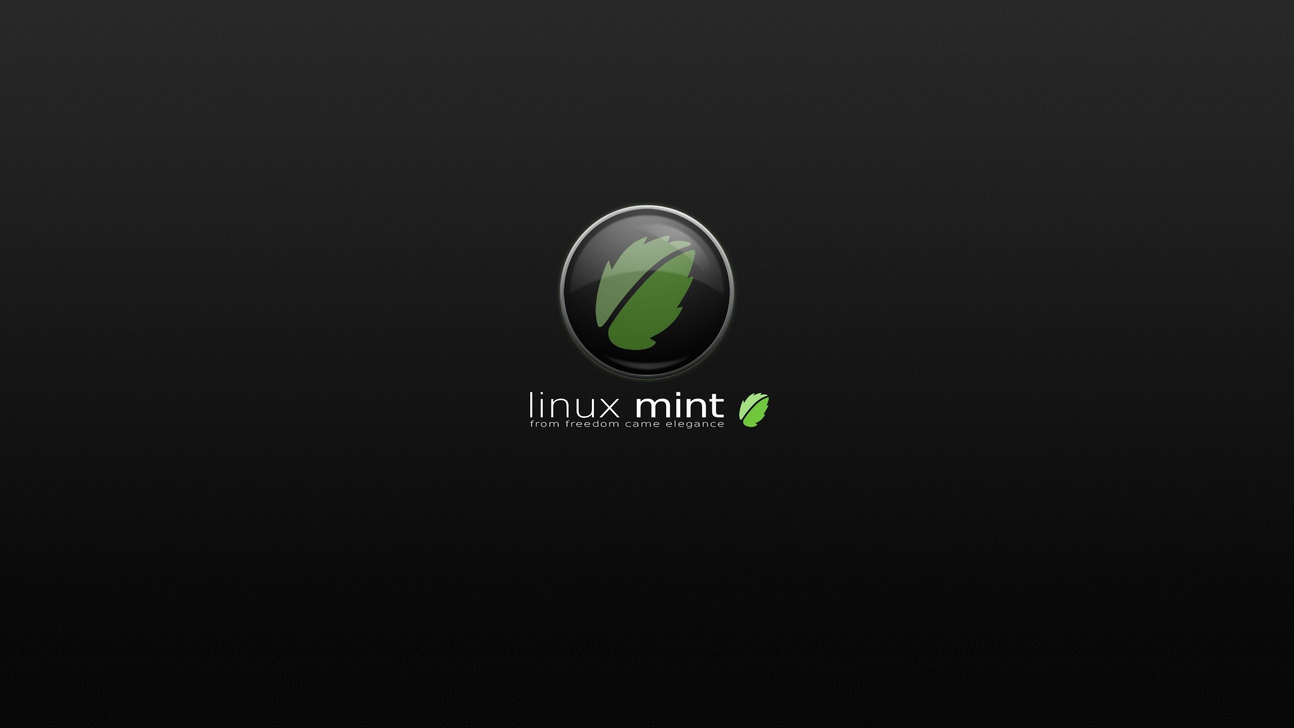 Logo Linux Mint scuro, 2560x1440 1440p, Desktop