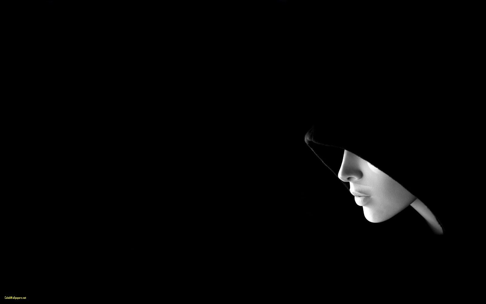 Volto in ombra, bianco e nero, 1600x1000 HD Ready, Desktop