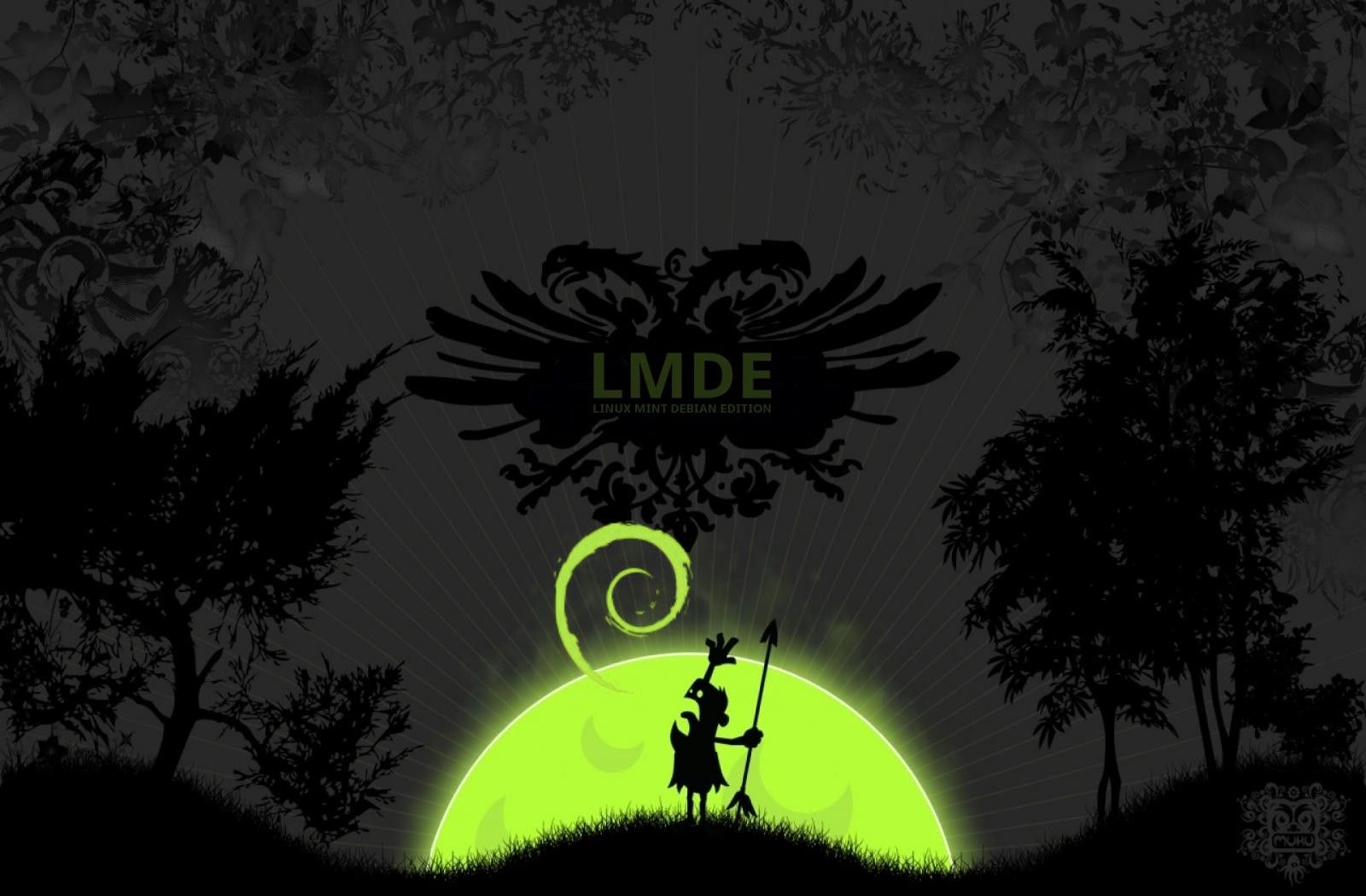 Logo LMDE luna verde, 1600x1050 HD Ready, Laptop