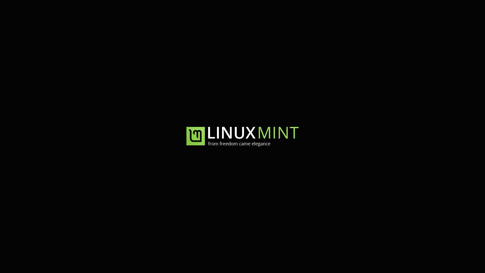 Logo Linux Mint su nero, 1920x1080 Full HD 1080p, Desktop