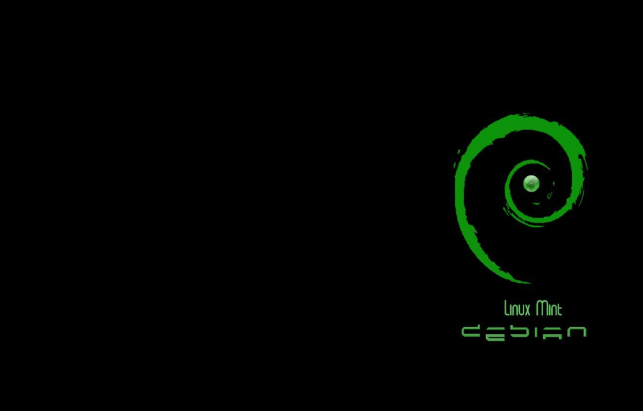 Logo Debian verde su nero, 1310x837 HD, Desktop
