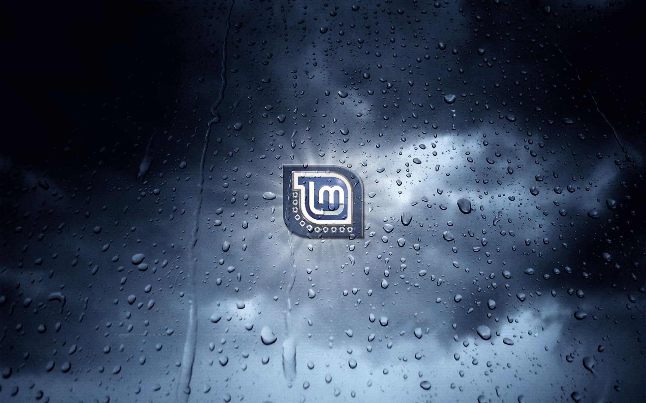 Logo Linux Mint su vetro bagnato, 2560x1600 2K, MacBook Pro