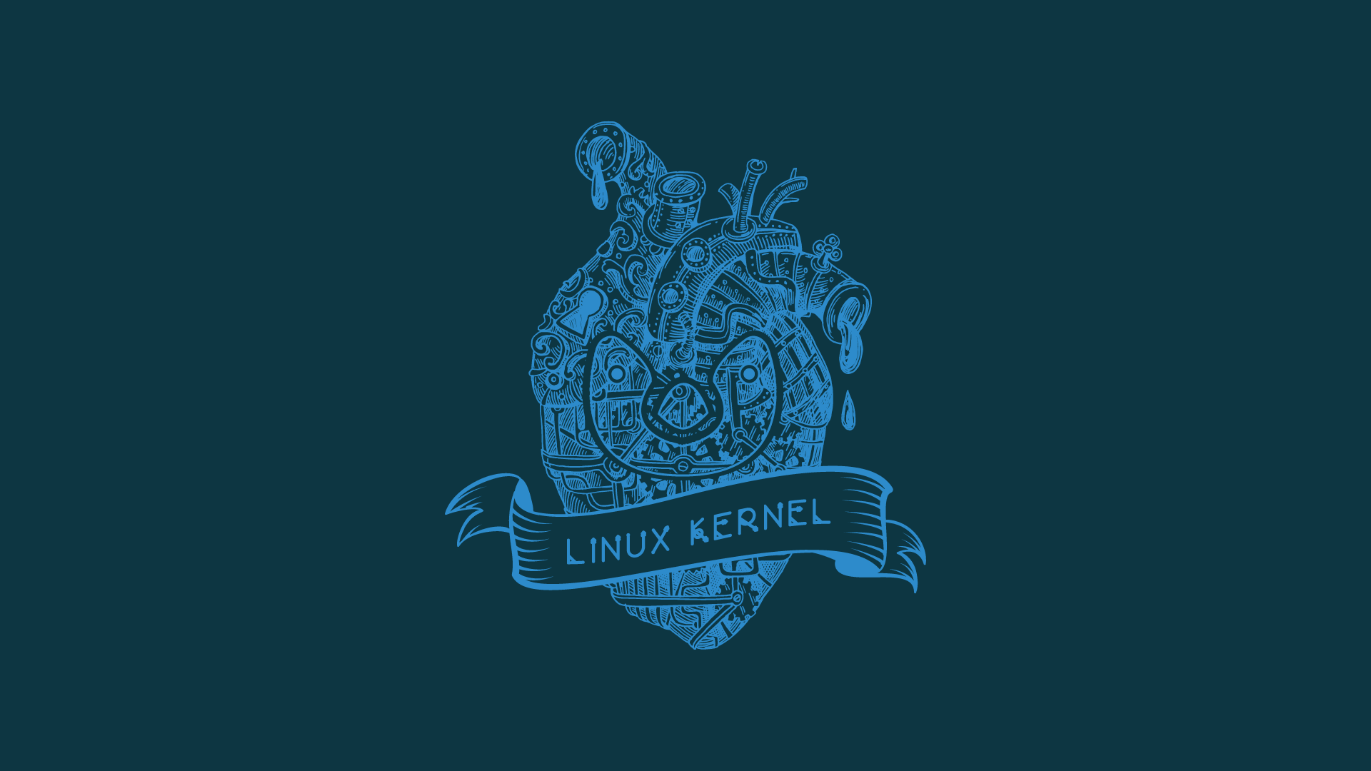 Cuore meccanico Linux Kernel, 1920x1080 Full HD, Laptop
