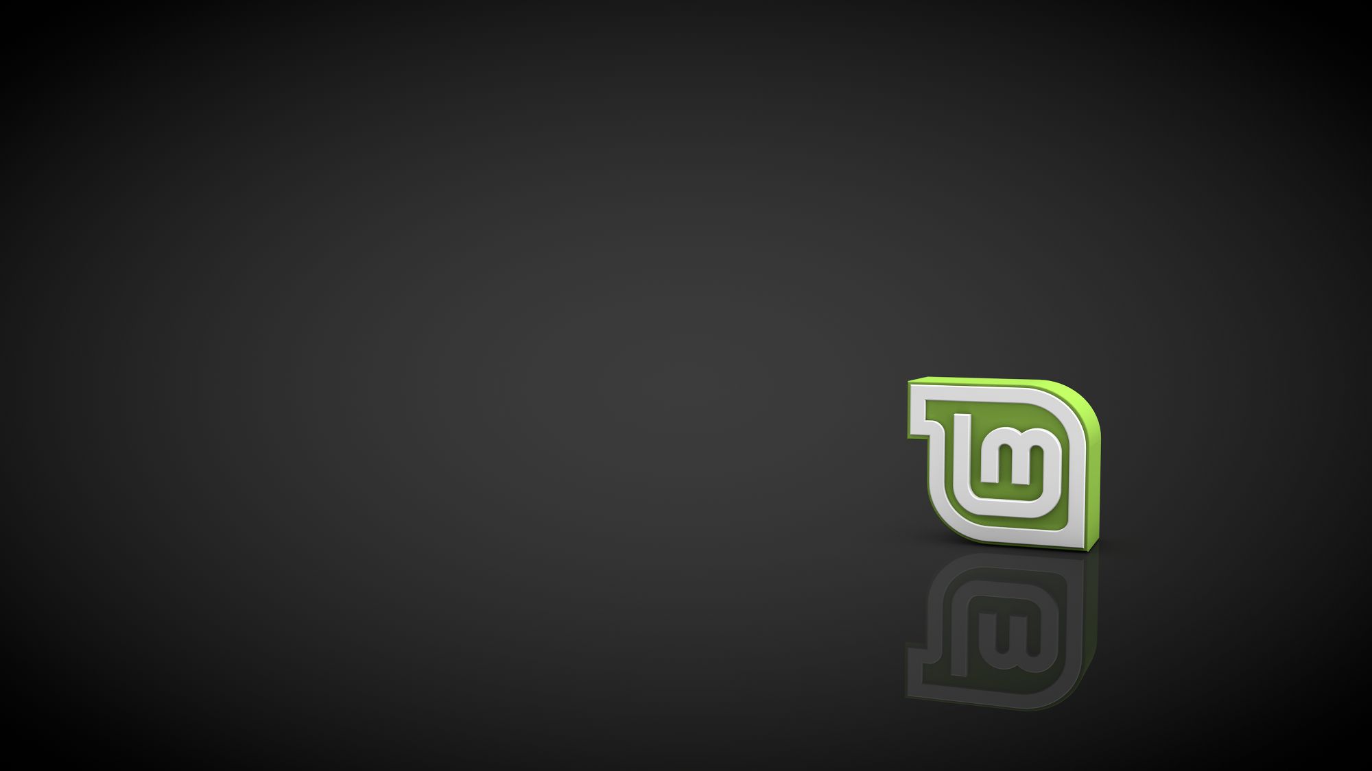 Logo Linux Mint scuro, 2000x1125 2K, Desktop