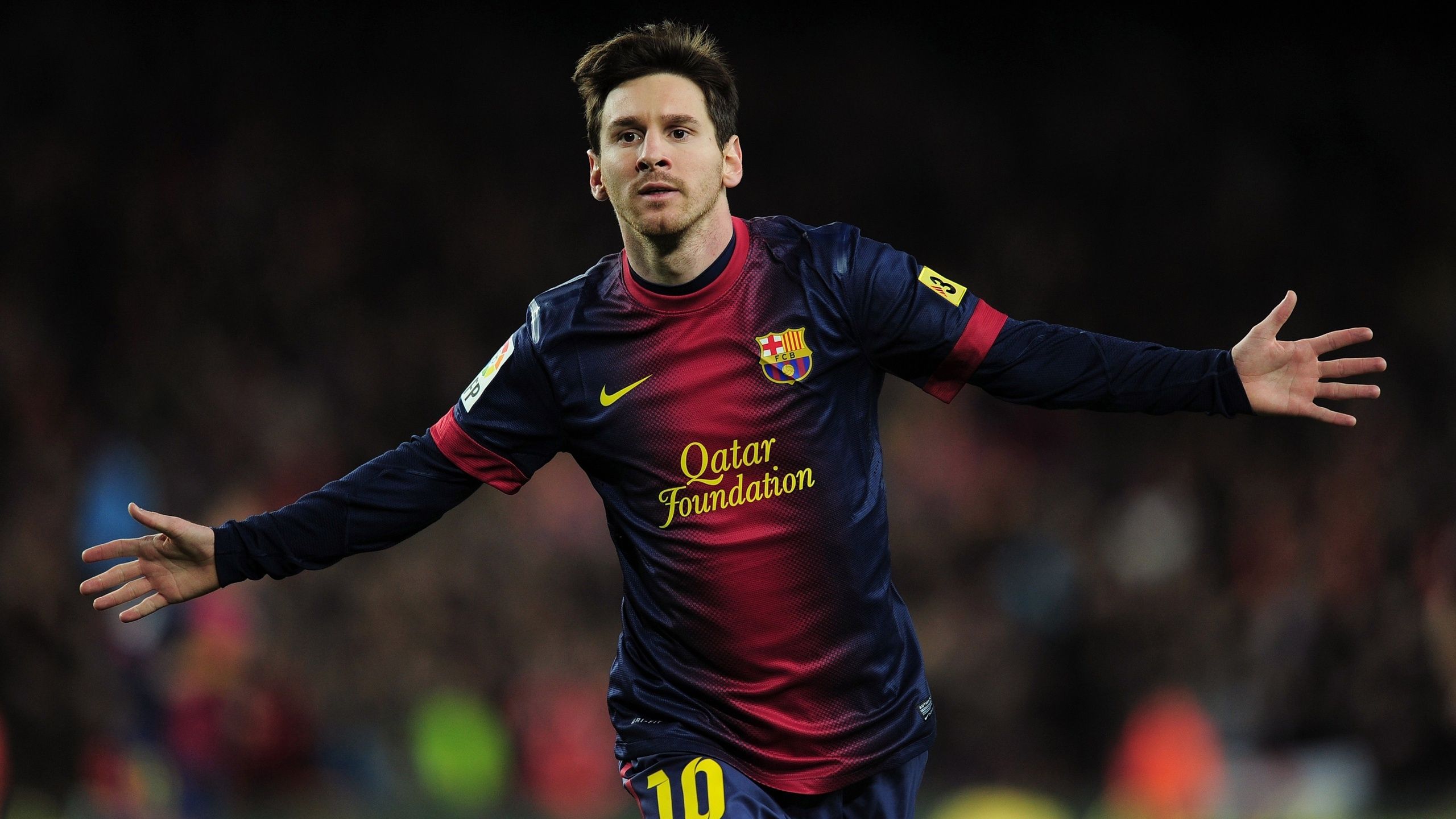 Lionel Messi Barcellona esultanza, 2560x1440 2K QHD, PC