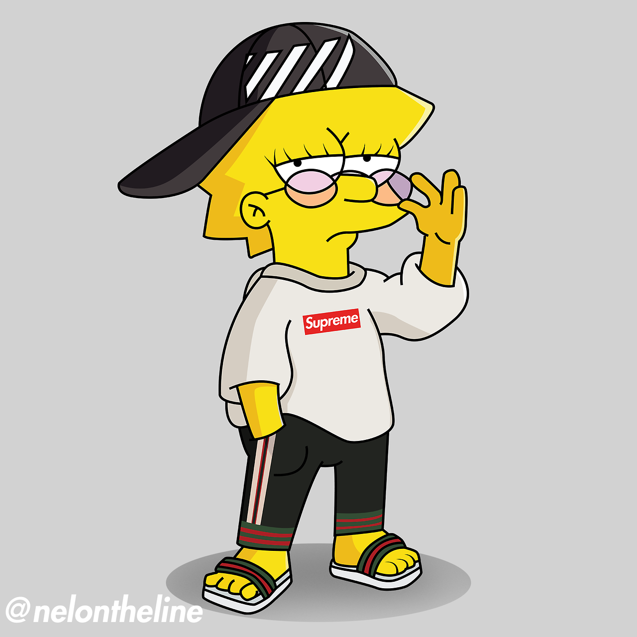 Lisa Simpson stile Supreme hypebeast, streetwear, 1280x1280 HD, Desktop