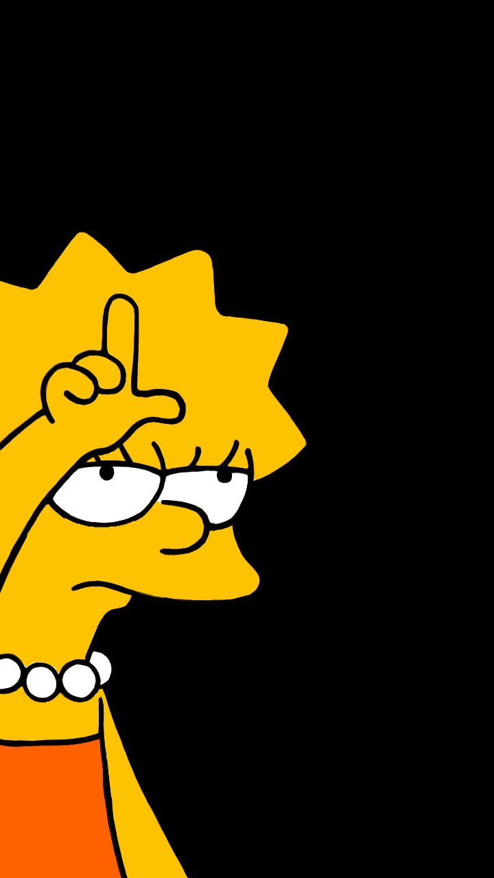 Lisa Simpson sfondo nero, 720x1280 Full HD Verticale, Smartphone