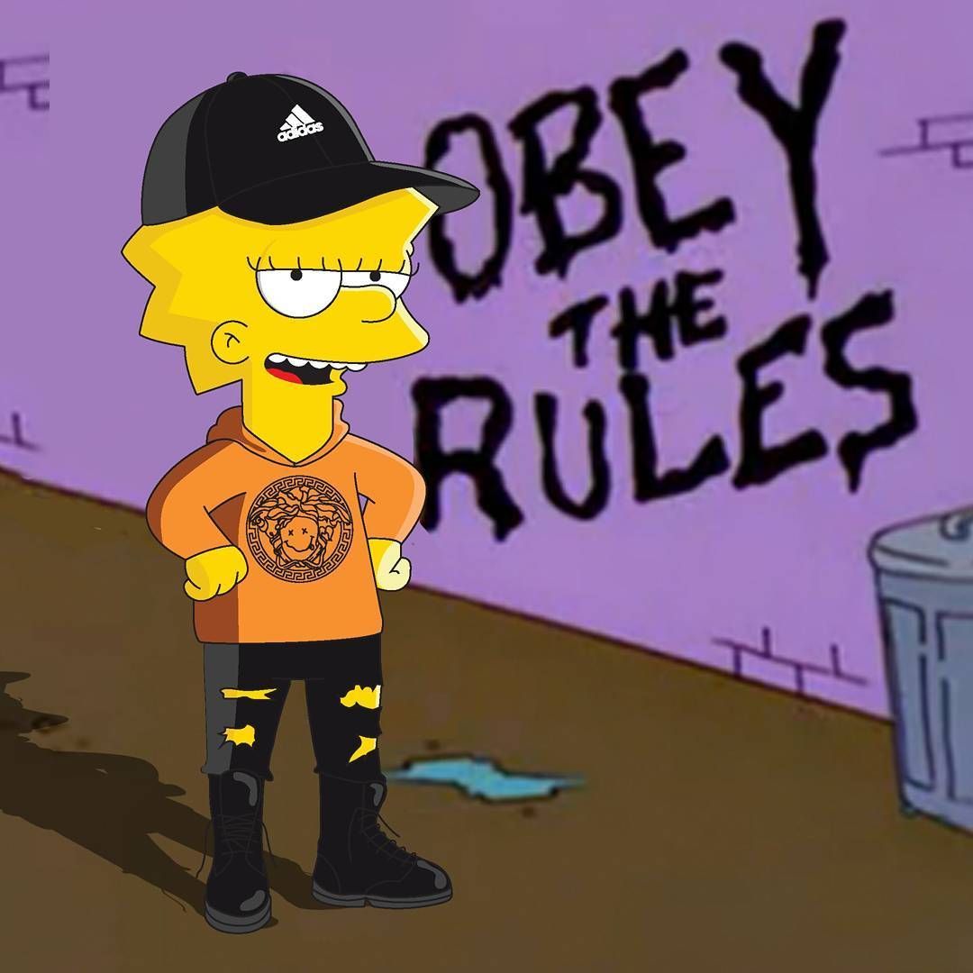 Lisa Simpson stile Supreme urban, serie animata, 1080x1080 HD, Desktop