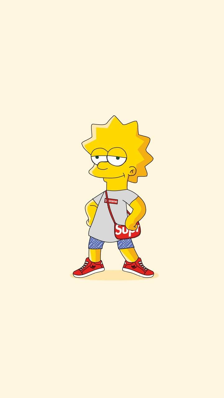 Lisa Simpson stile Supreme, 720x1280 Verticale, OnePlus