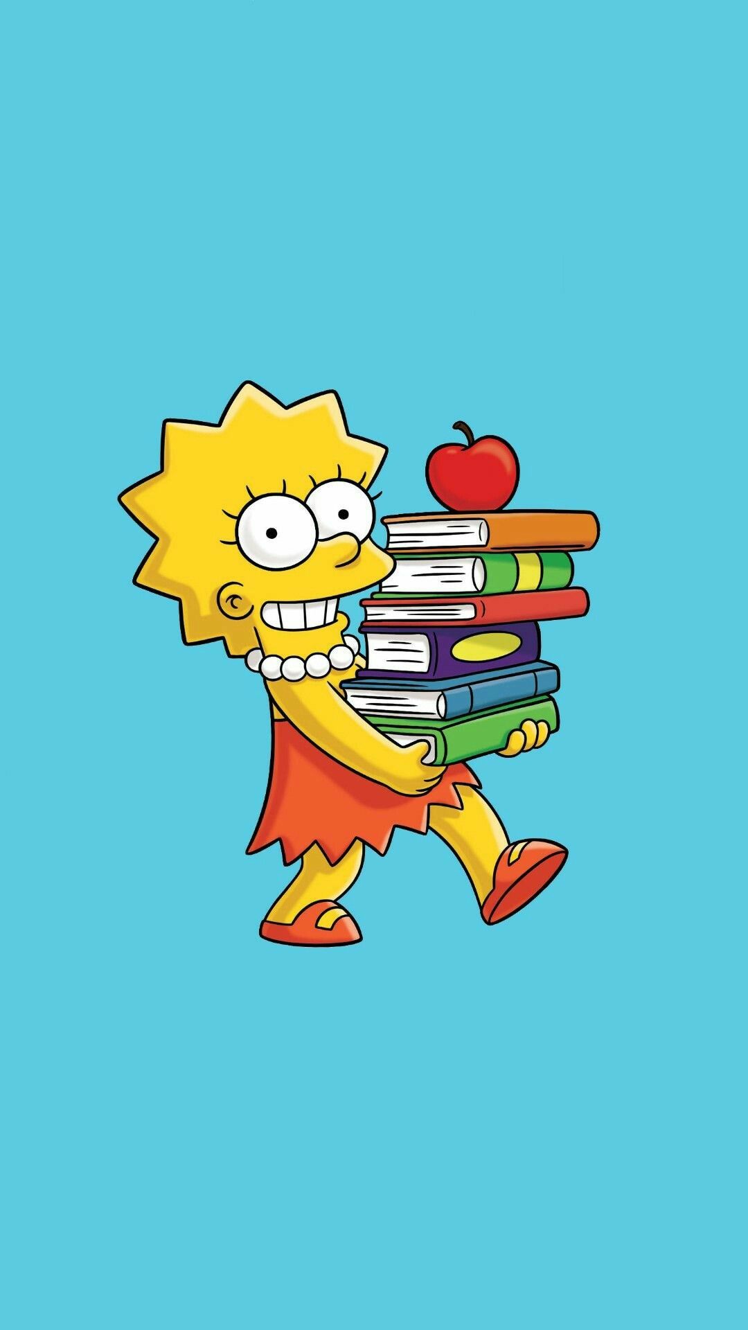 Lisa Simpson con libri, 1080x1920 Verticale, Mobile