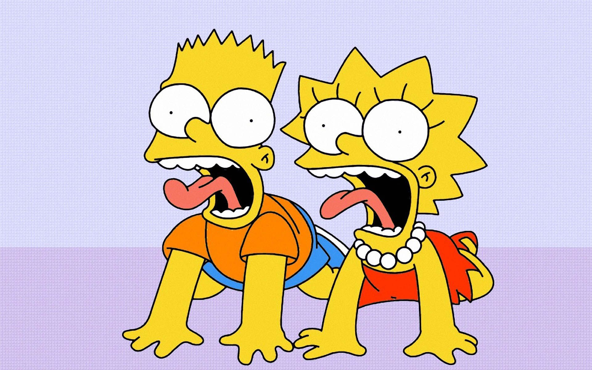 Bart e Lisa Simpson urlanti, 1920x1200 Full HD+ WUXGA, PC Desktop