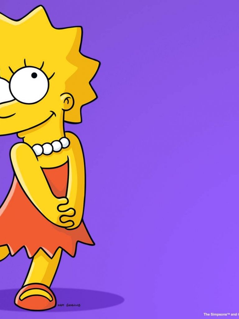 Lisa Simpson sfondo viola, 768x1024 Verticale, Mobile