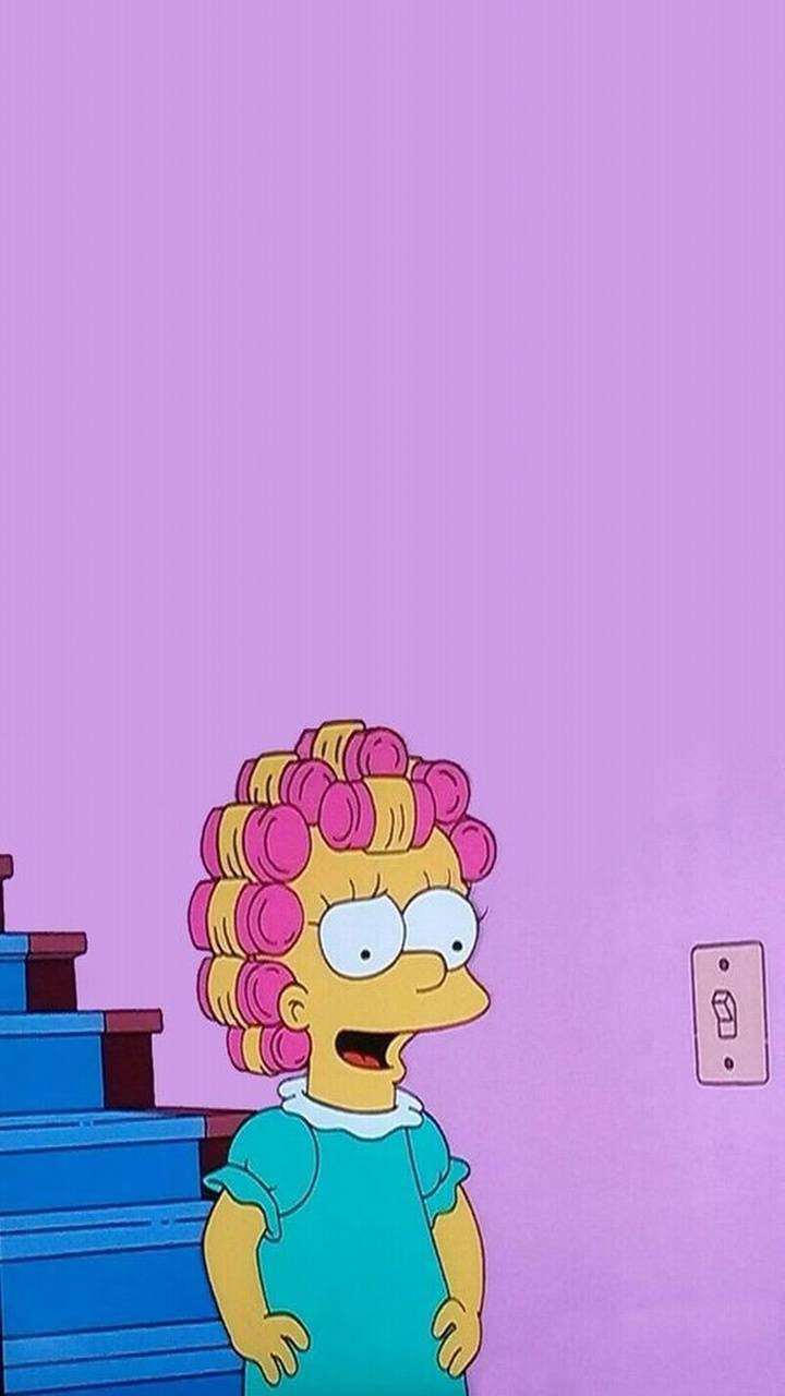 Lisa Simpson bigodini rosa, 720x1280 Verticale, Telefono