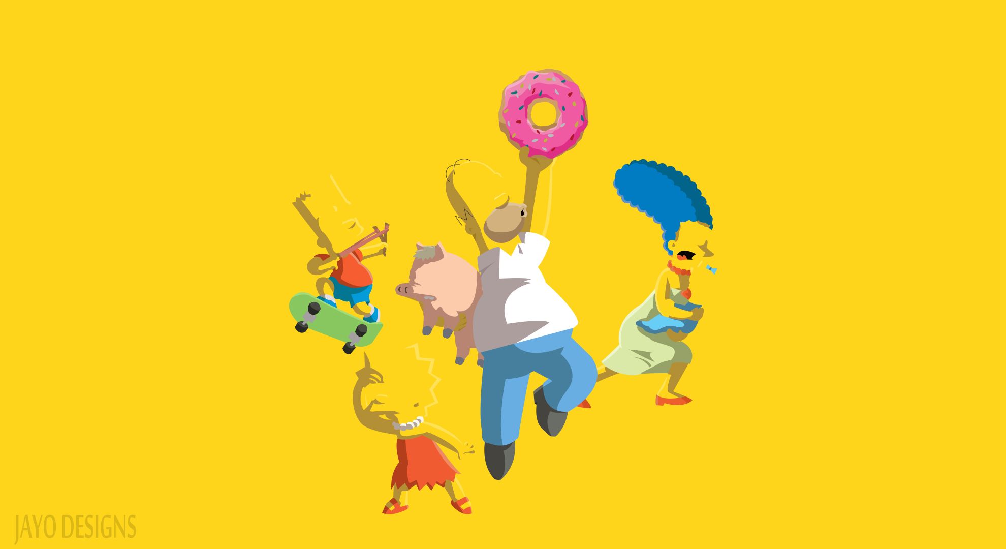 Simpsons con ciambella gialla, 1980x1080 Full HD, Desktop