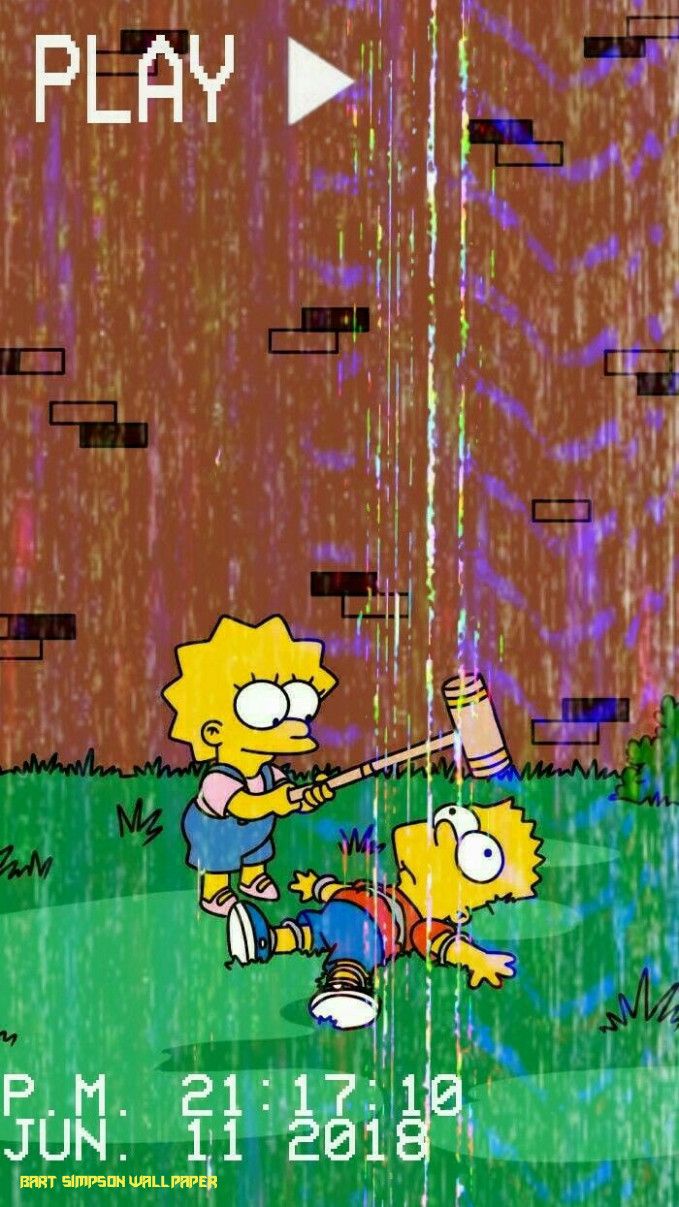 Collage Lisa Simpson malinconica, 890x1581 Full HD Verticale, Smartphone