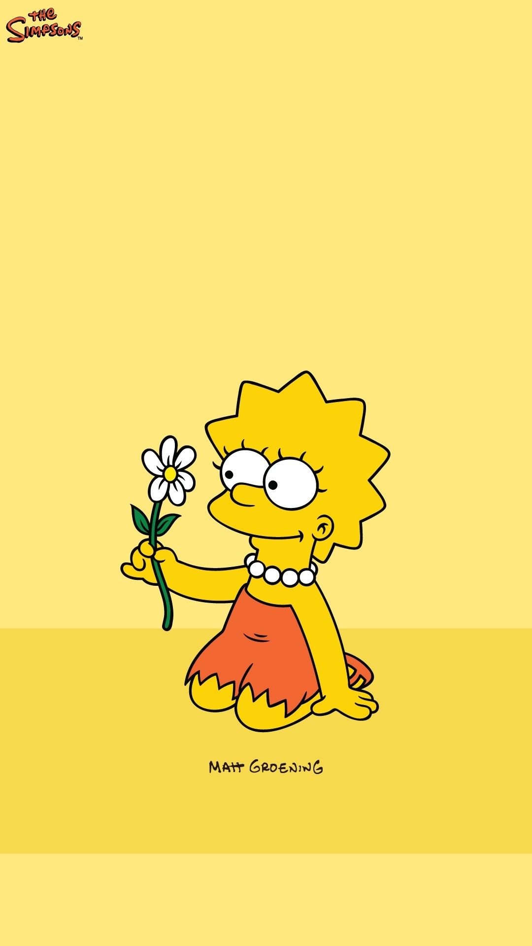 Lisa Simpson con fiore, serie animata, 1080x1920 Verticale, Telefono