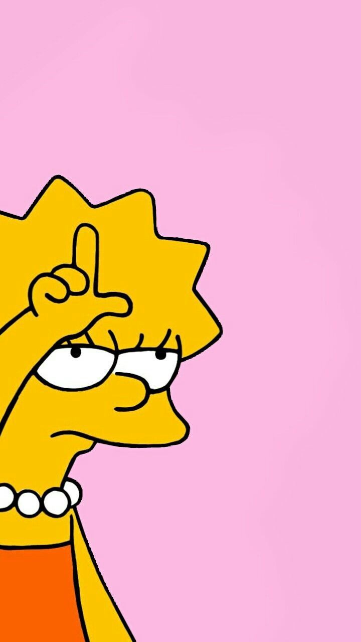 Lisa Simpson sfondo rosa, 720x1280 Verticale, Android