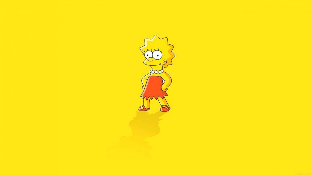 Lisa Simpson sfondo giallo, 1243x698 HD, Laptop