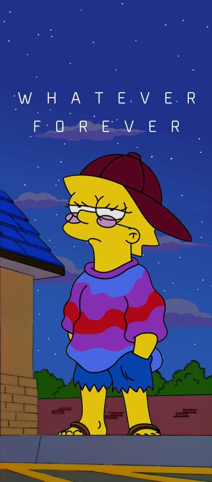 Lisa Simpson notte scritta, 698x1584 Verticale, Mobile