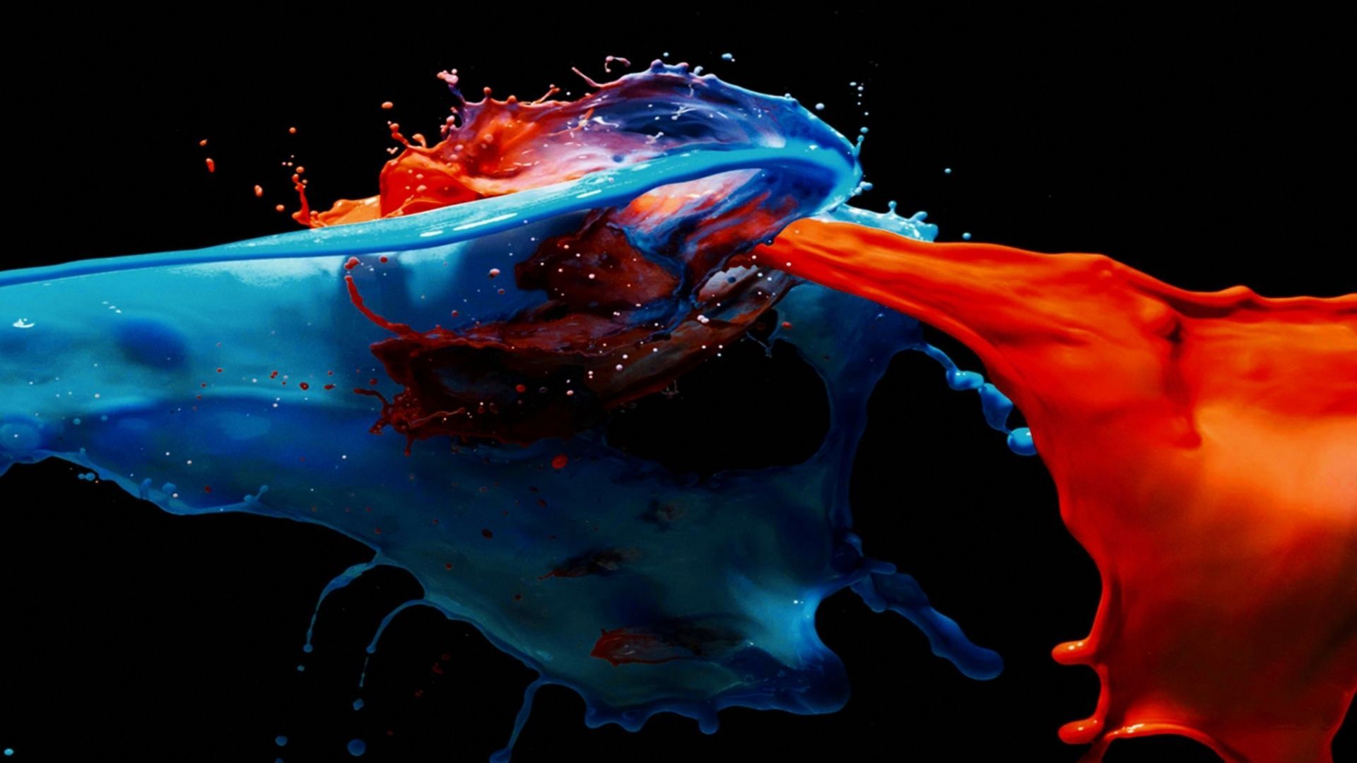 Splash colori blu e arancione, 1920x1080 1080p, PC Desktop