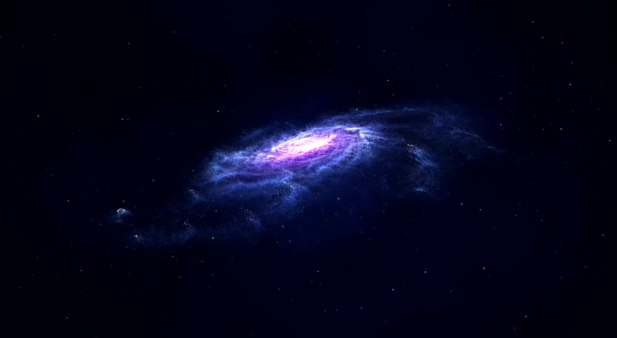 Galassia a spirale viola scuro, 2048x1124 2K, Desktop
