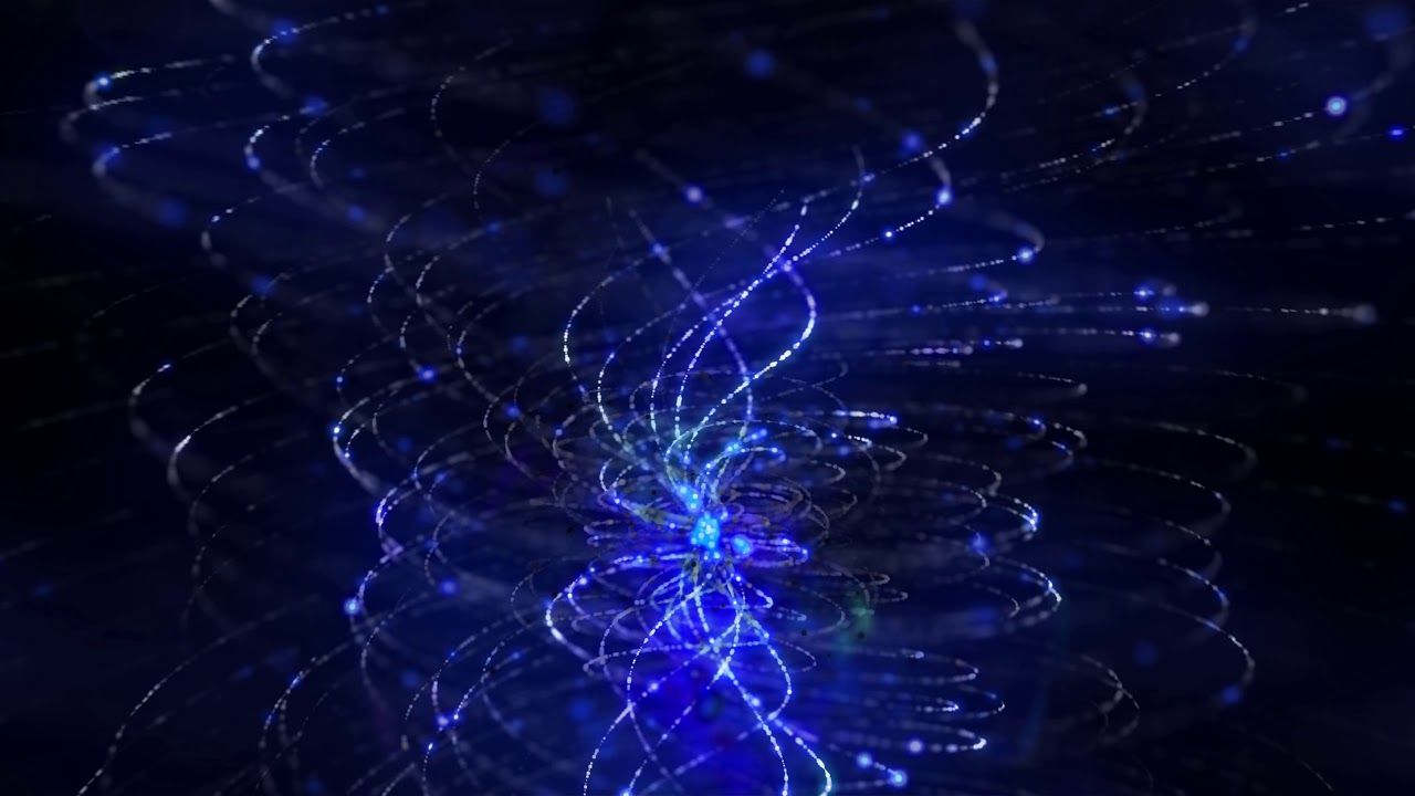 Spirali di particelle blu luminose, 1280x720 720p, Laptop