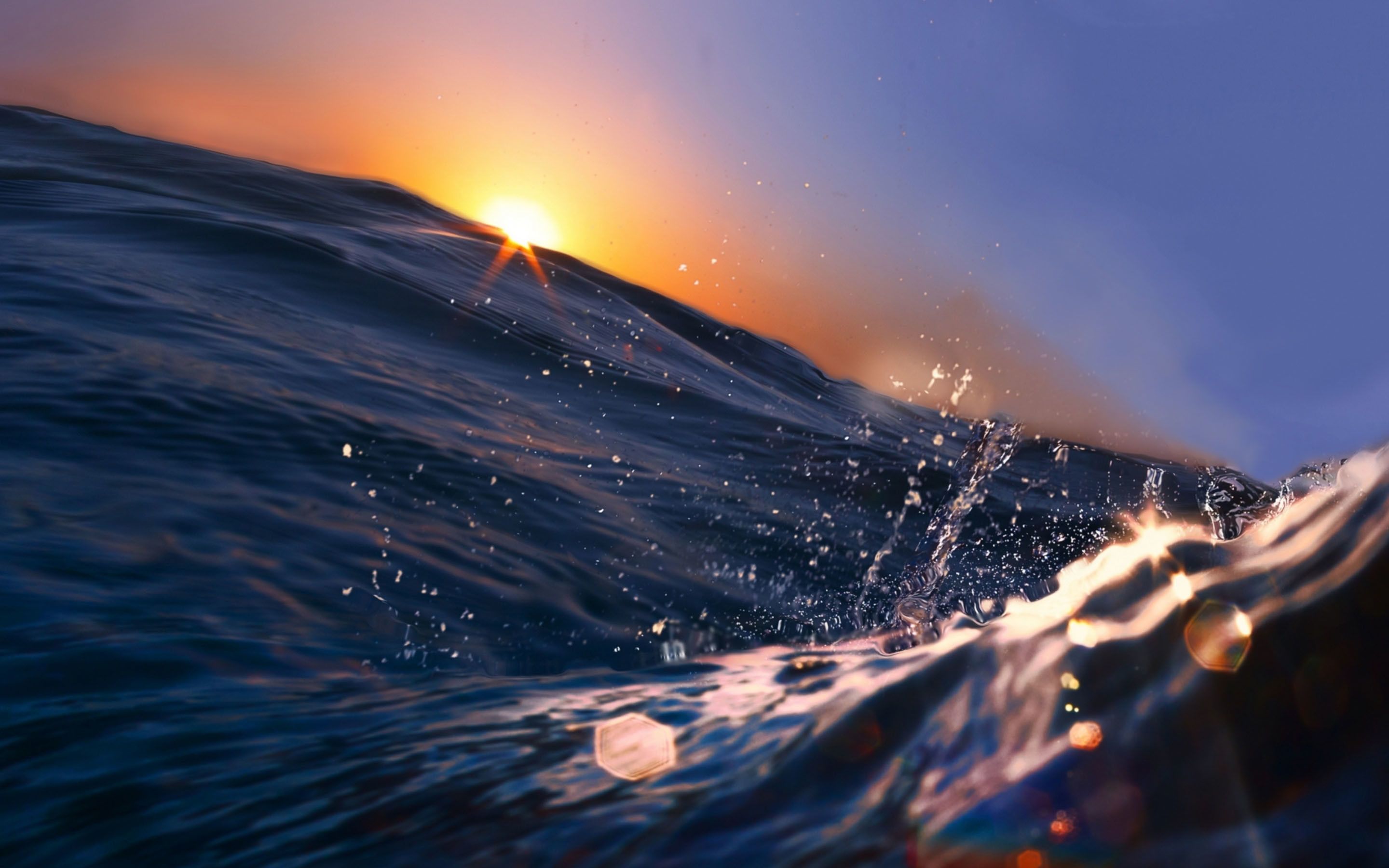 Onda oceano al tramonto, 2880x1800 2K, PC