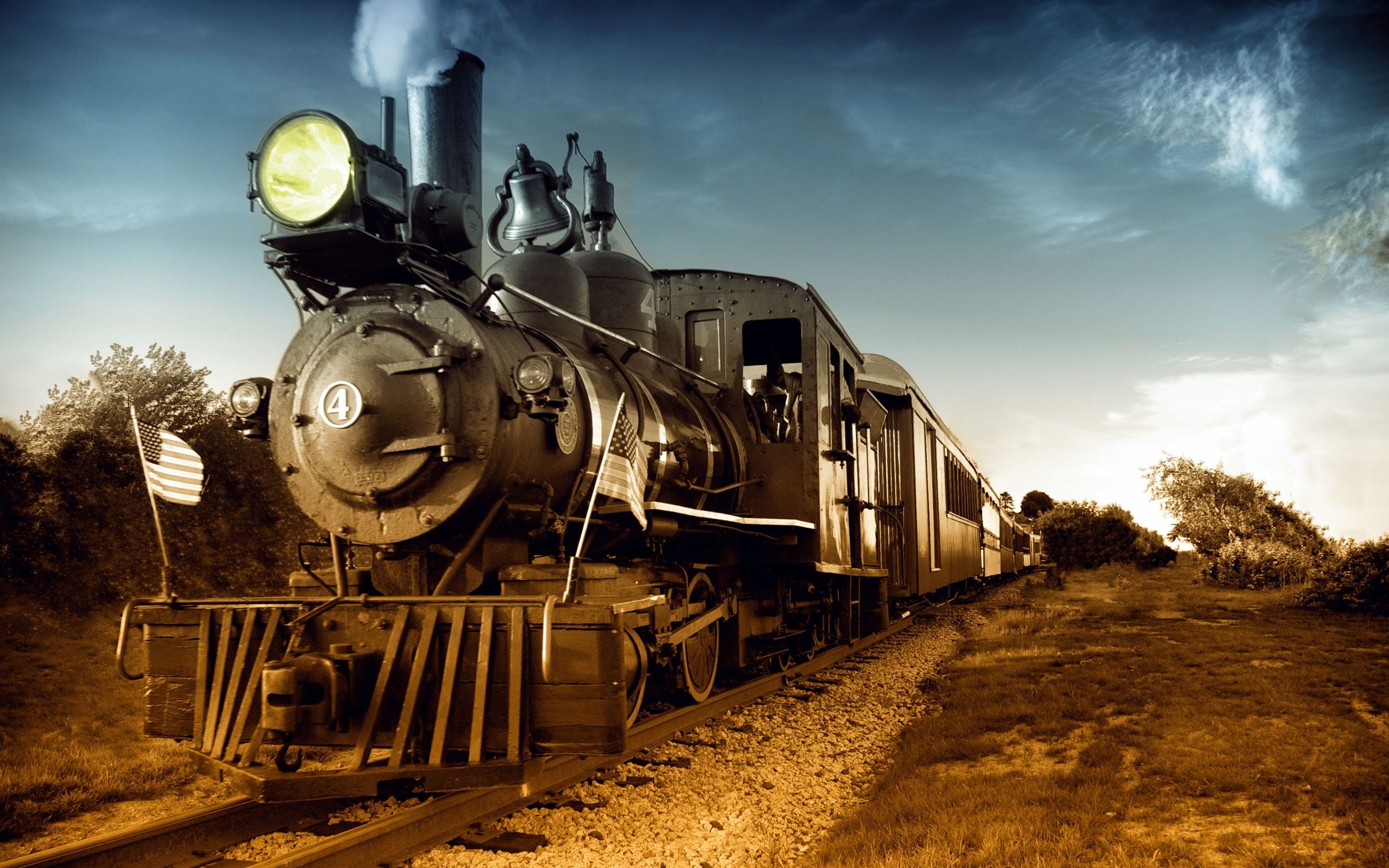 Locomotiva a vapore vintage nera, 2560x1600 WQXGA, Laptop