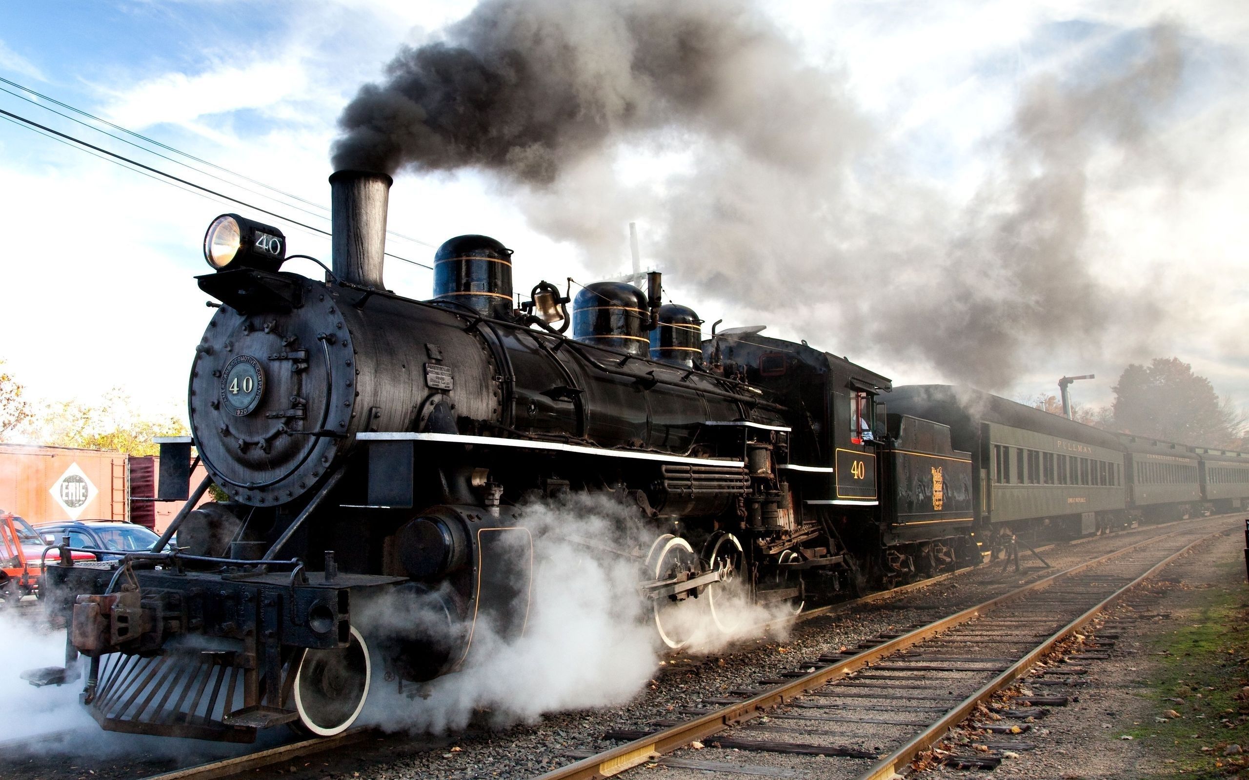 Locomotiva a vapore nera fumo, 2560x1600 WQXGA, PC