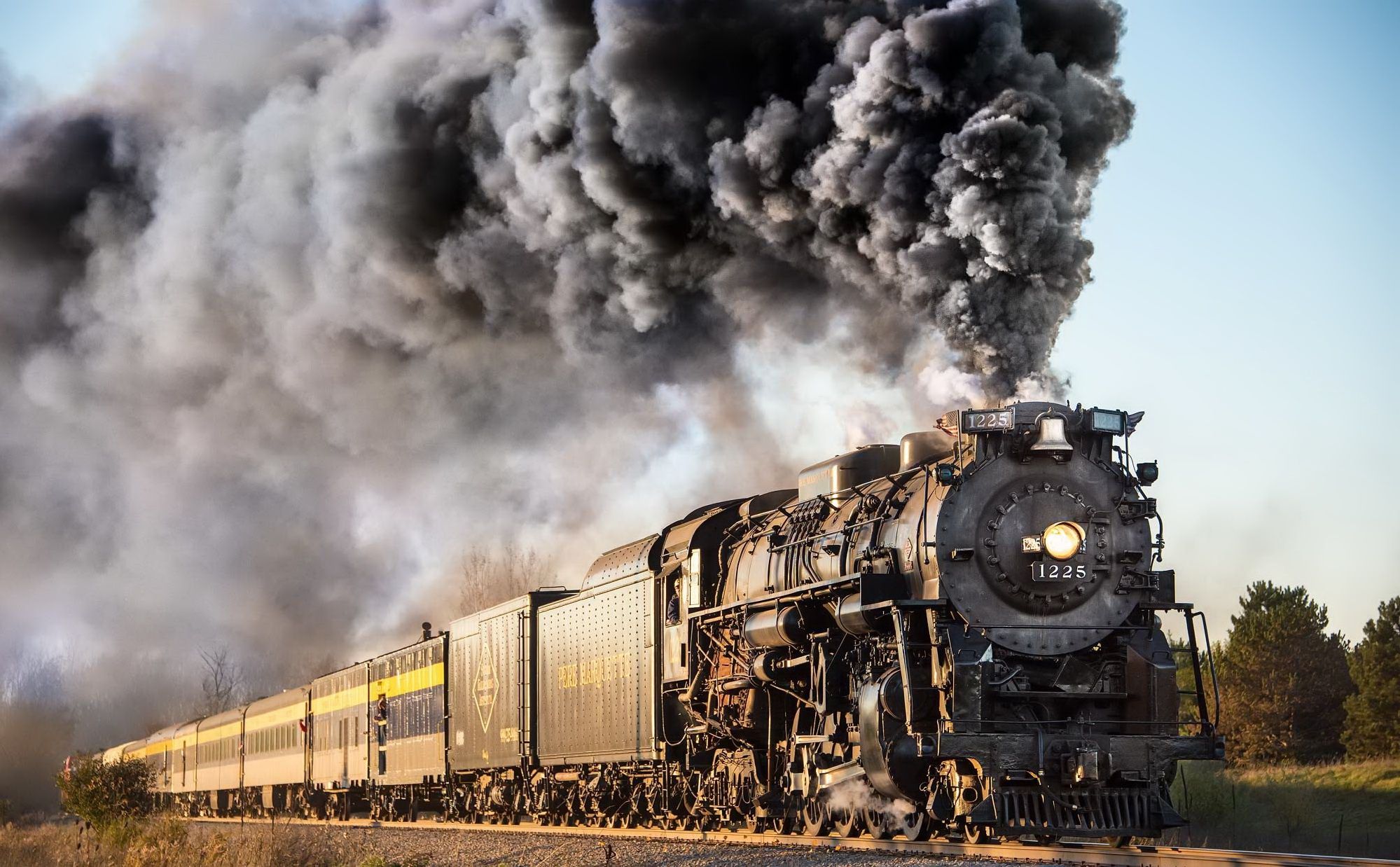 Locomotiva a vapore Pere Marquette 1225, 1999x1238 WUXGA, PC Desktop