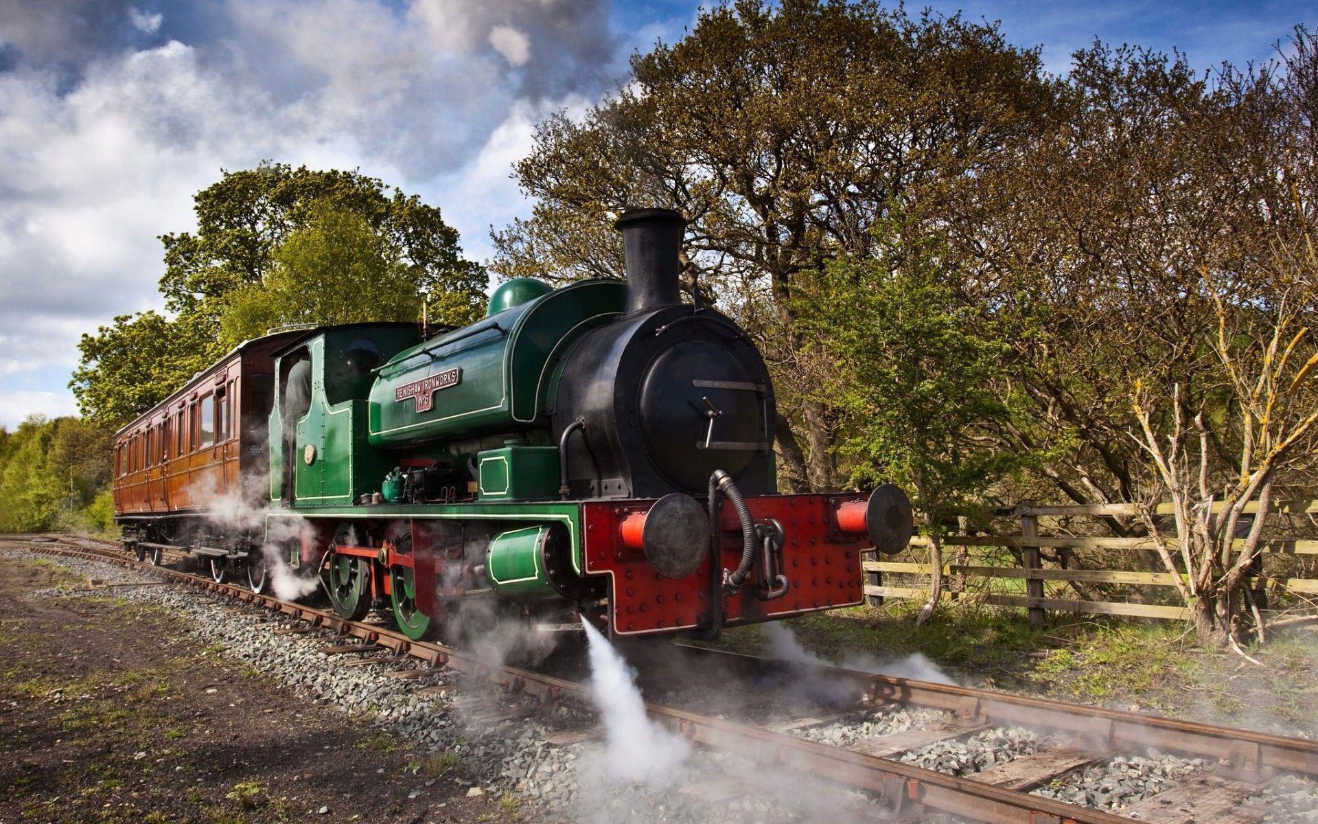Locomotiva a vapore verde, 1920x1200 Full HD+, iMac
