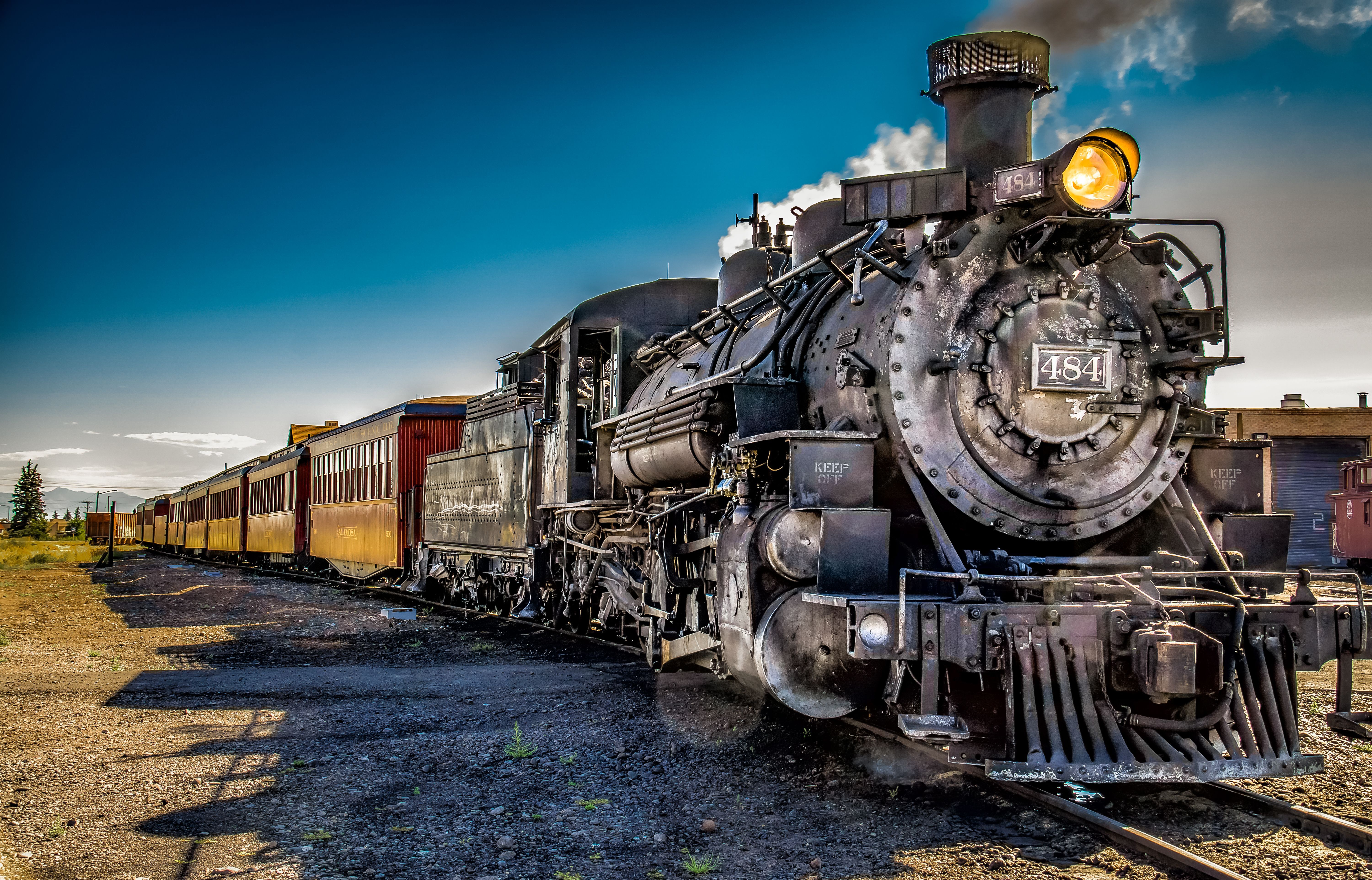 Locomotiva a vapore nera vintage, 6000x3847 UHD, PC 4K