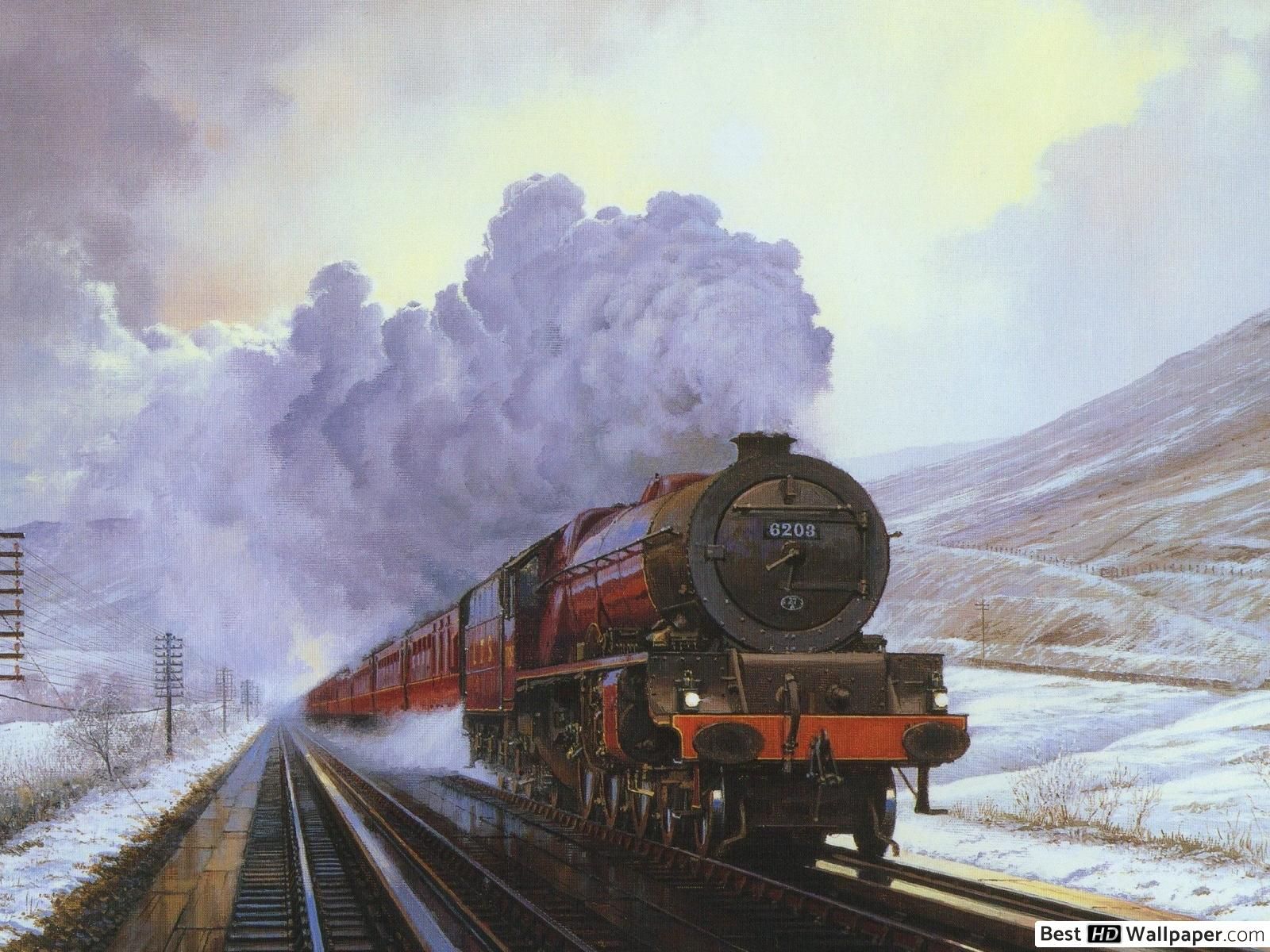 Locomotiva a vapore rossa neve, 1600x1200 HD Ready, PC