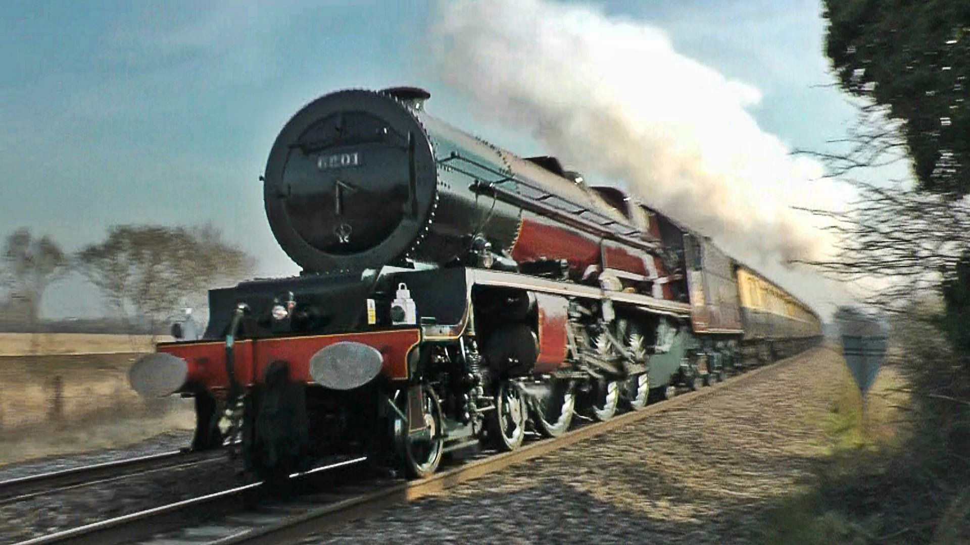 Locomotiva a vapore nera con fumo, 1920x1080 1080p, PC
