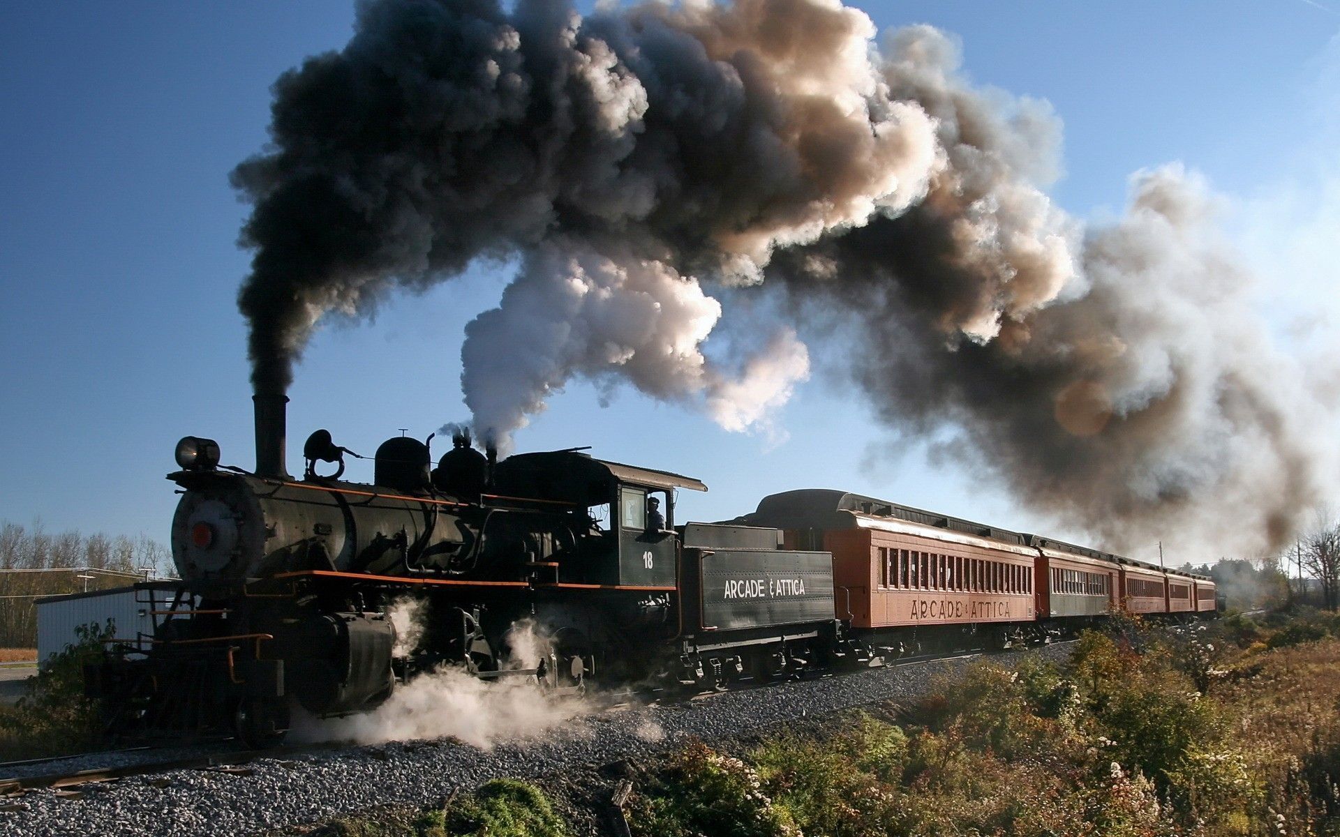 Locomotiva a vapore con fumo, 1920x1200 Full HD+, PC