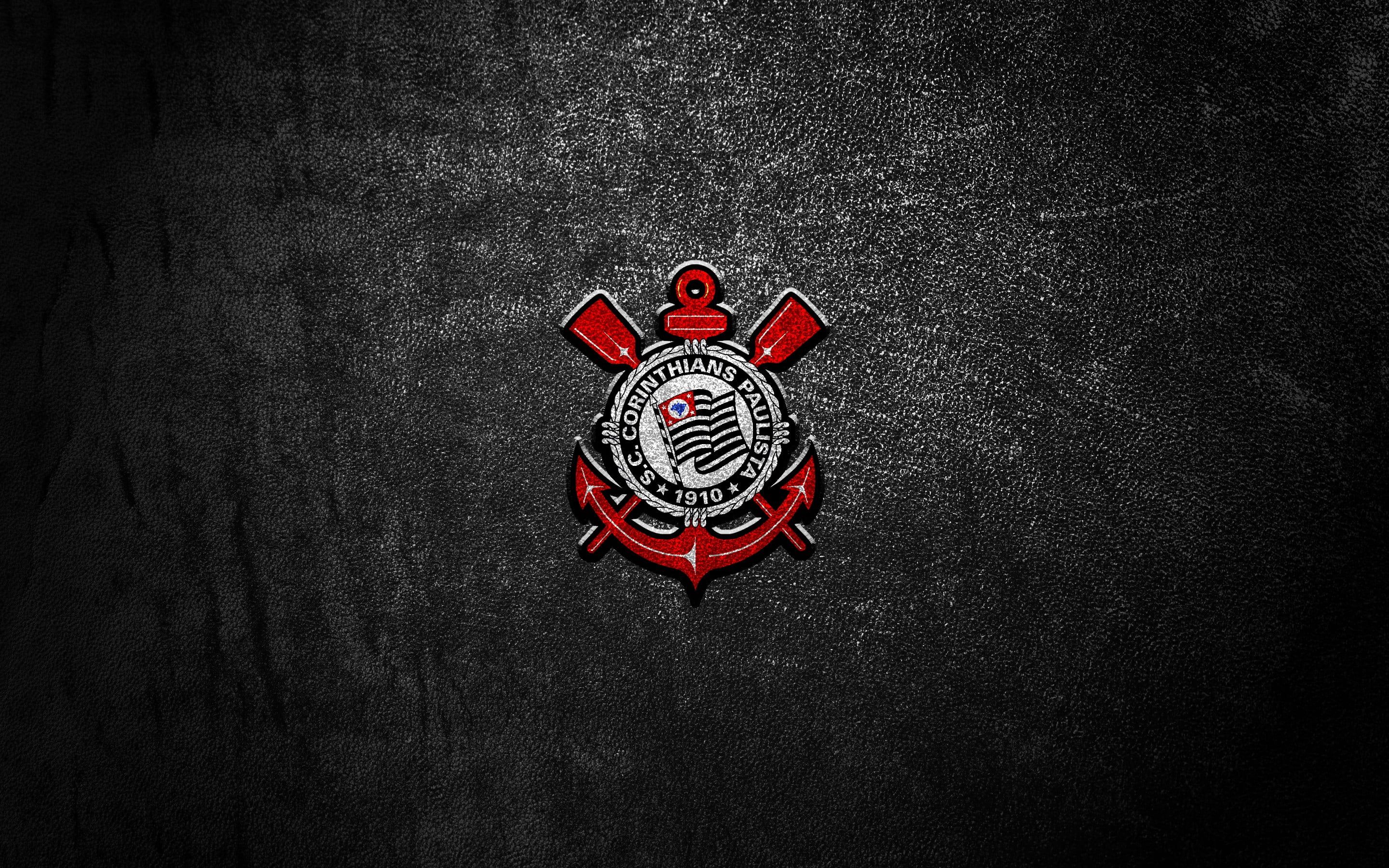 Logo Corinthians rosso nero, 2880x1800 2K, MacBook Pro
