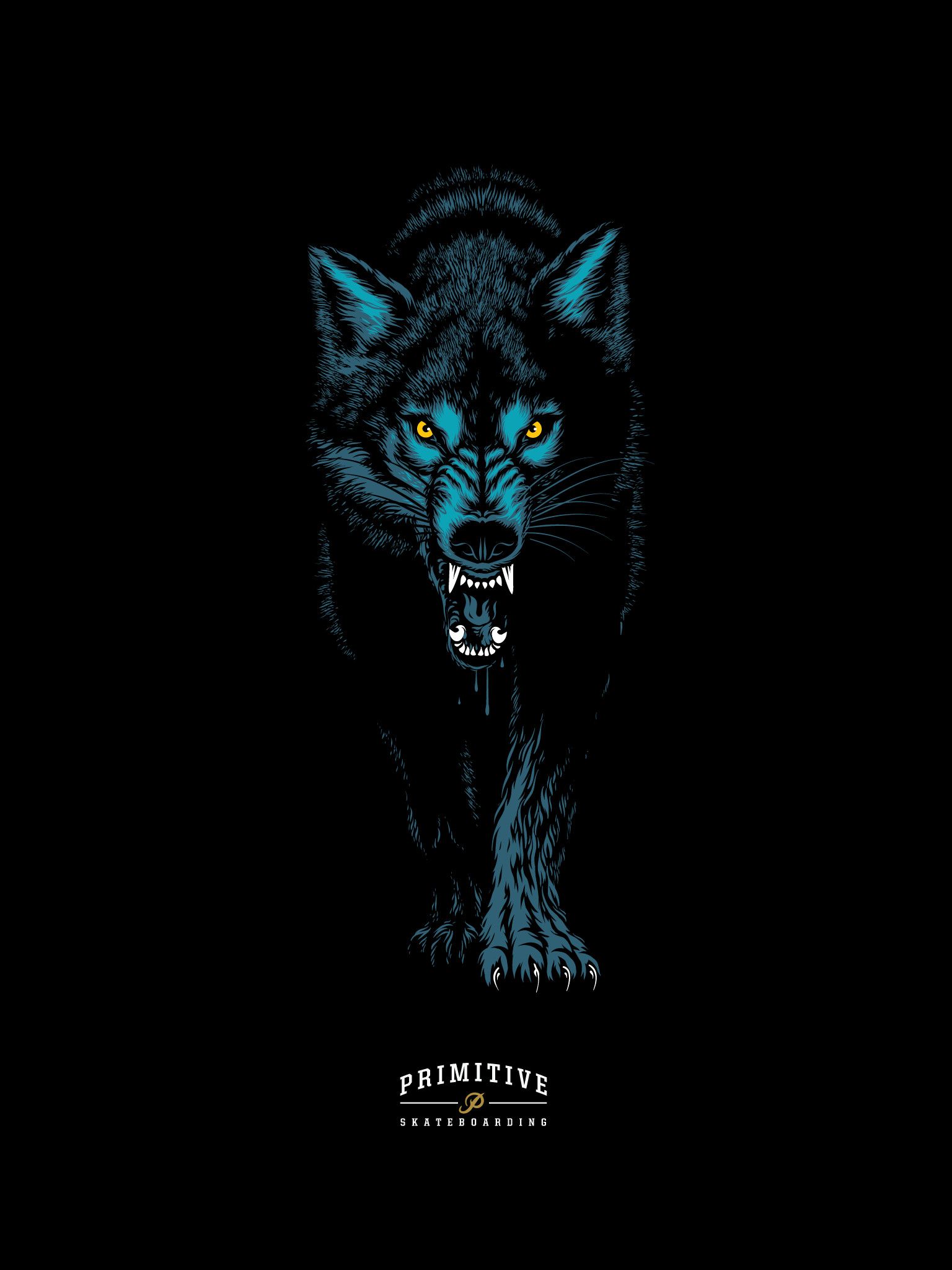 Lupo nero logo Primitive, 1536x2048 Full HD Verticale, iPhone