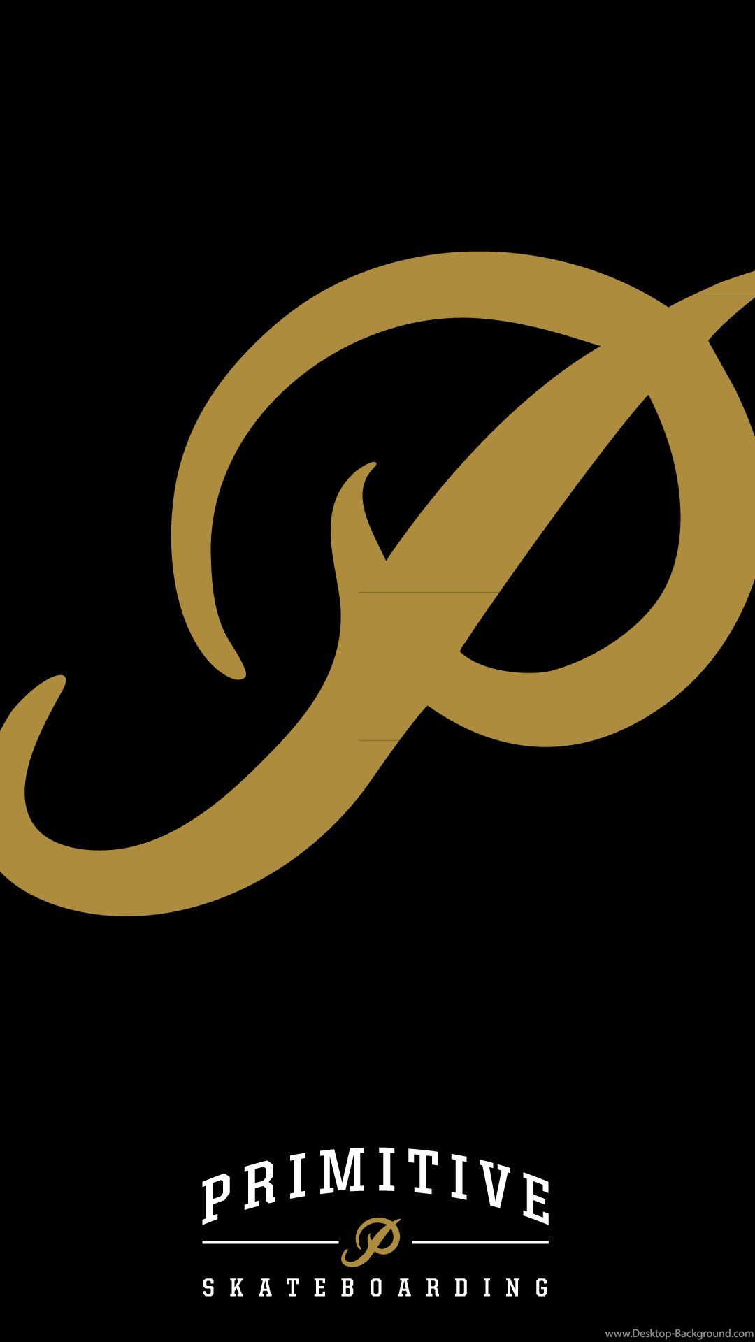 Logo Primitive Skateboarding oro nero, 1080x1920 Verticale, Samsung Galaxy