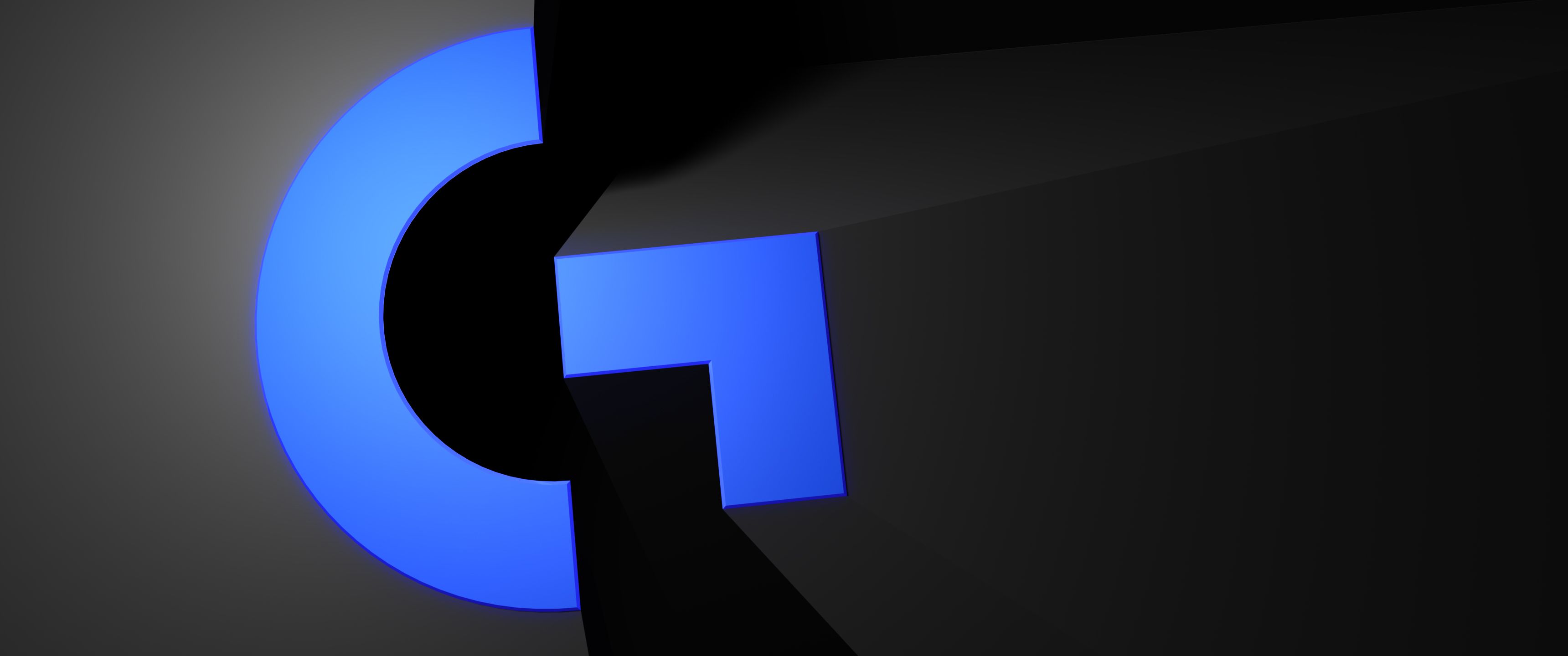 Logo Logitech G blu, 3440x1440 Panoramico, Dual Screen
