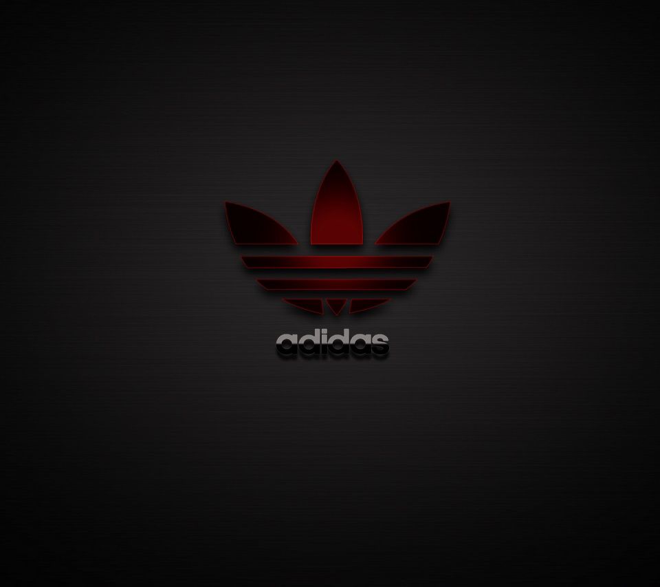 Logo Adidas rosso sfondo nero, 960x853 HD, Desktop