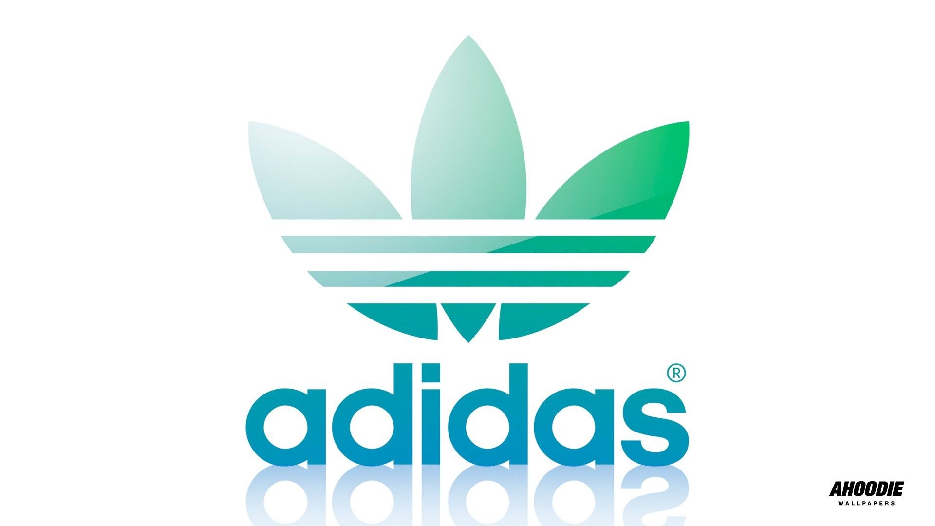 Logo Adidas trifoglio verde-blu, 1920x1080 Full HD, PC Desktop